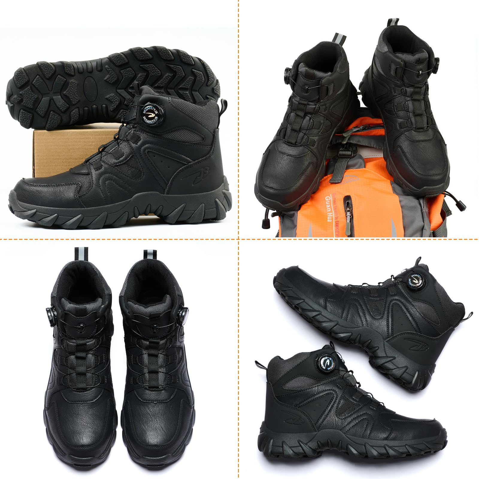 Zapatos de Seguridad Impermeable Botas de Seguridad para Hombre Mujer Impermeable Botas de Trabajo Punta de Acero Ligeras Zapatillas de Seguridad Antideslizantes
