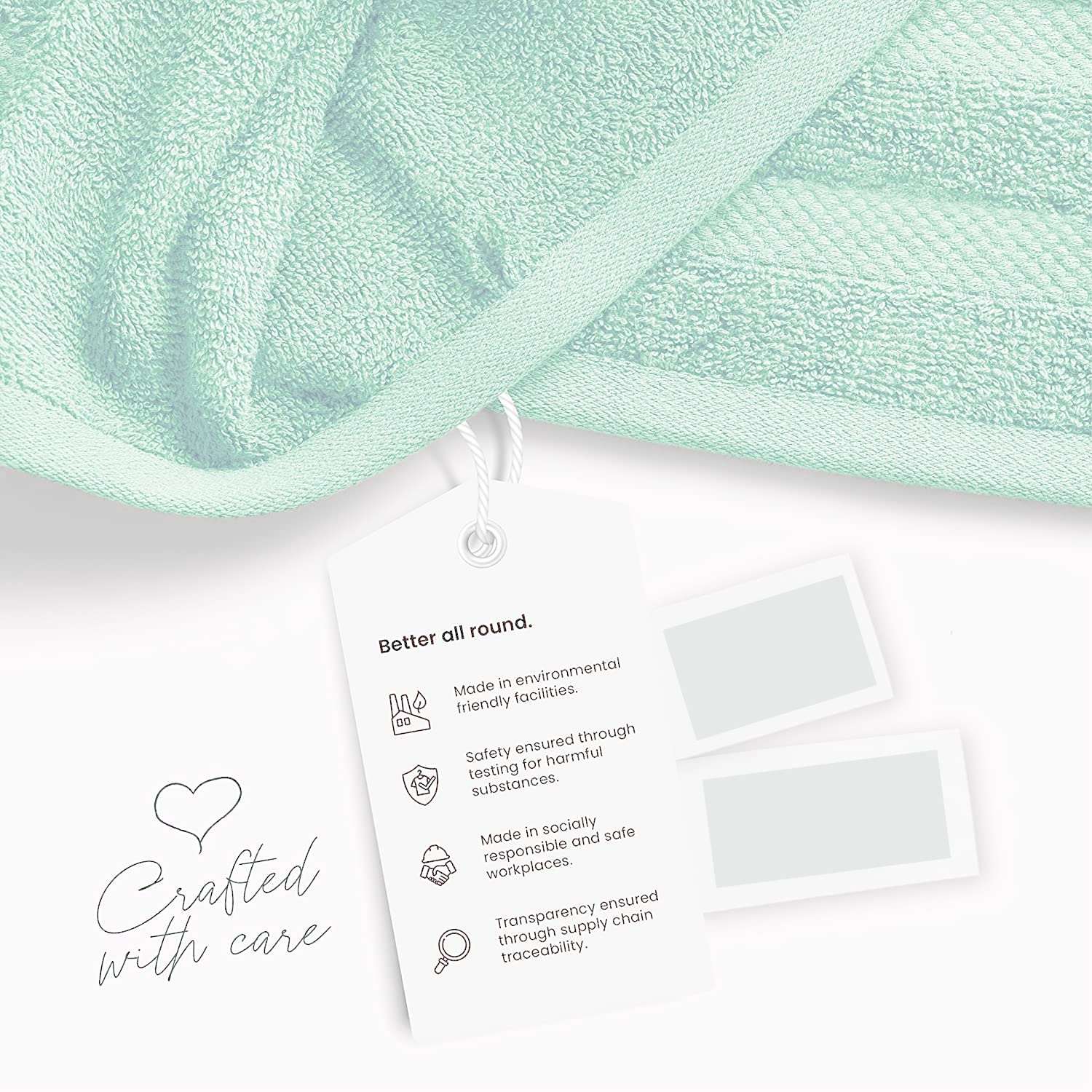 Confezione da 2 lenzuola extra large (100 x 200 cm-600 GSM) in puro cotone egiziano per bagno, spiaggia, piscina (Aqua, Cotone)