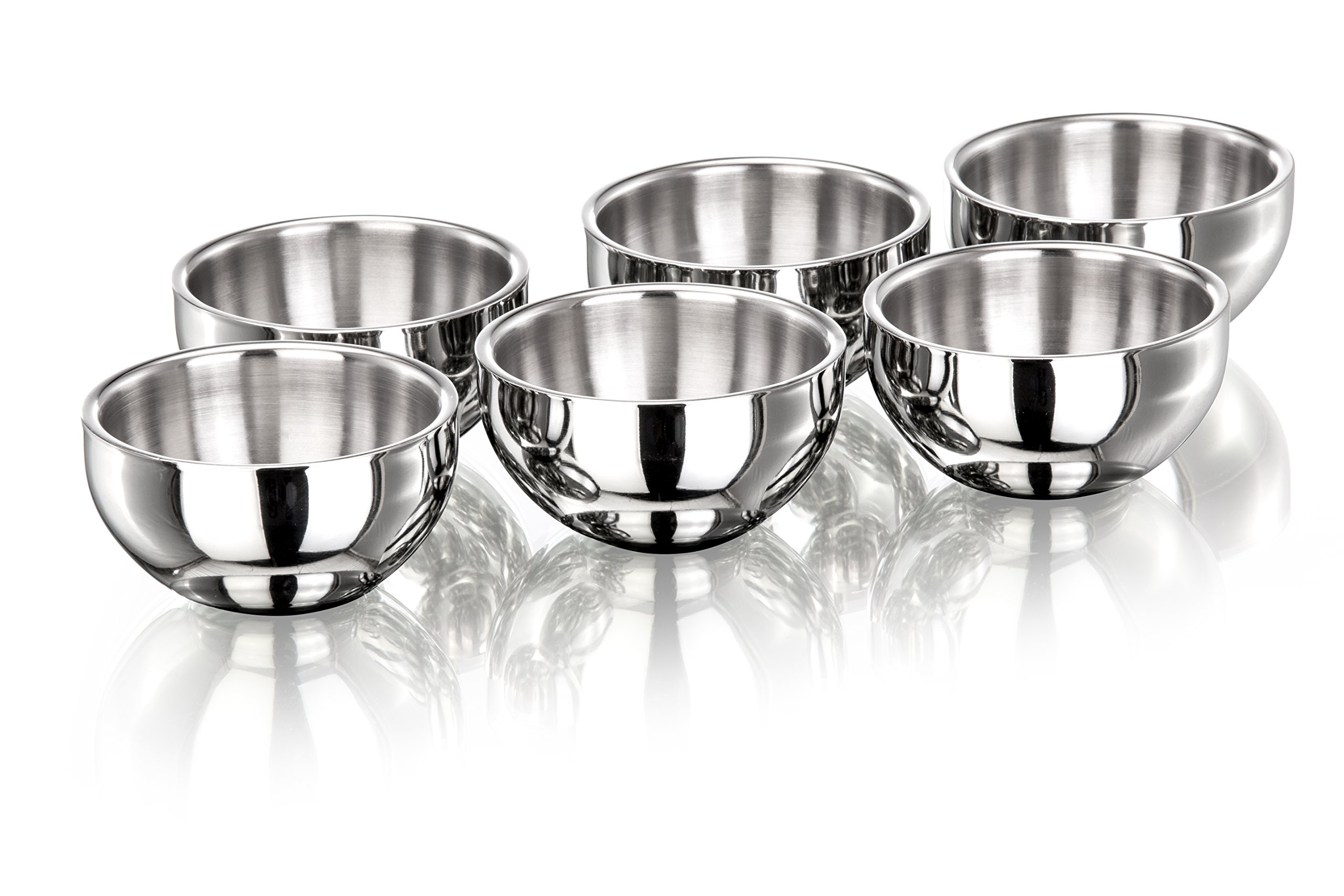 Sanjeev KapoorDouble Walled Stainless Steel Bowl Set, 240ml, 6-Pieces, Silver, Standard