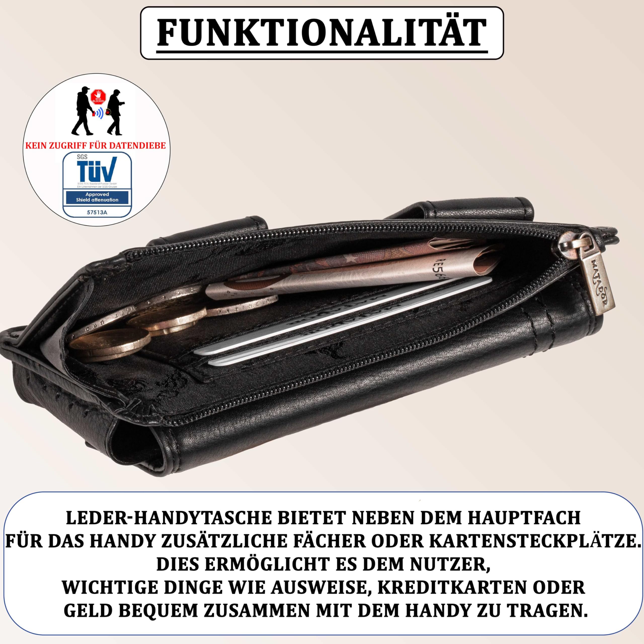 MATADOR Echt Leder Universal Handy-Tasche Holster Gürteltasche