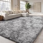 Sour Lemon 8x10 Area Rugs for Bedroom, Living Room Fluffy Rug, Large Area Rug Shag Shaggy Carpet Soft Plush Furry Bedside Rug, Machine Washable Area Rugs for Kids Girls Boys Home Decor Anti Slip