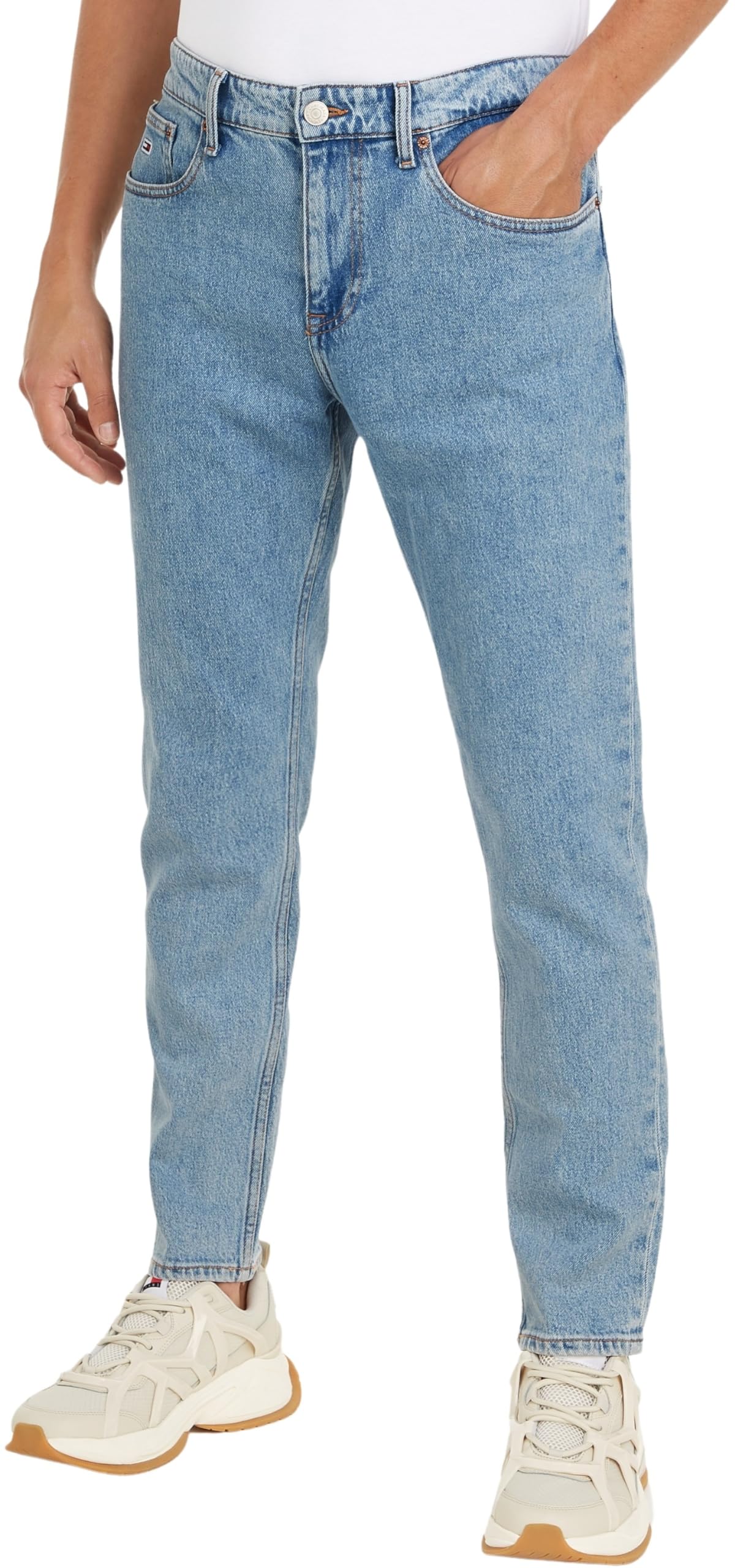 Tommy Jeans Men's Austin Slim Tprd Bh4164 Pants, Denim Dark, 29W / 36L