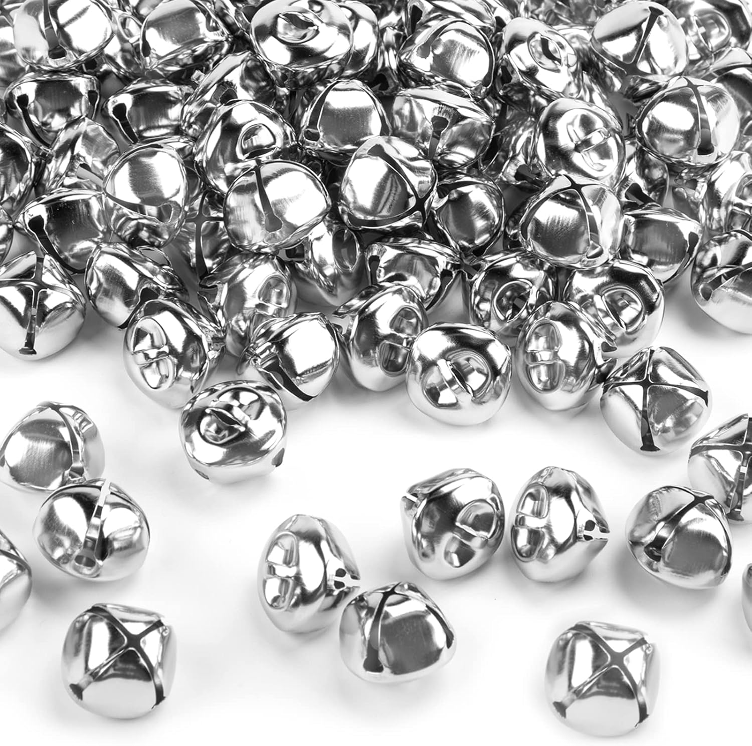 MCPINKY 100PCS Jingle Bells, Metal Craft Bells Bulk DIY