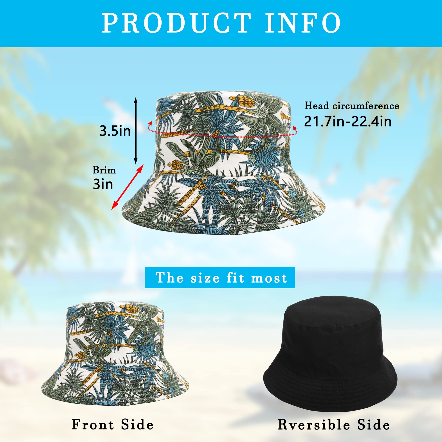 Feng Shui， Sombreros de Pescador para Mujer - Sombreros de Sol de Playa de Verano de algodón Reversible Sombrero de Pescador Plegable para Viajes Playa Senderismo Reino Unido