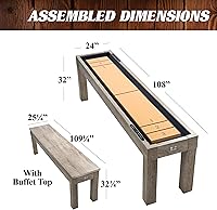 Vista 2 de Barrington Shuffleboard Múltiples estilos, colección clásica de juegos de arcade, diseños duraderos y elegantes con juegos de disco, perfecto