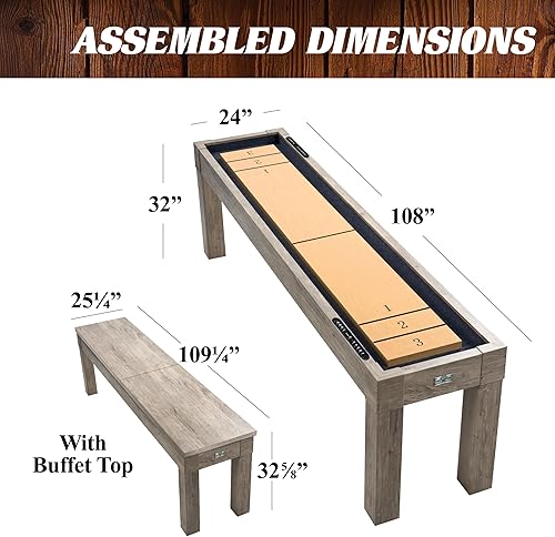 Miniatura 2 de Barrington Shuffleboard Múltiples estilos, colección clásica de juegos de arcade, diseños duraderos y elegantes con juegos de disco, perfecto