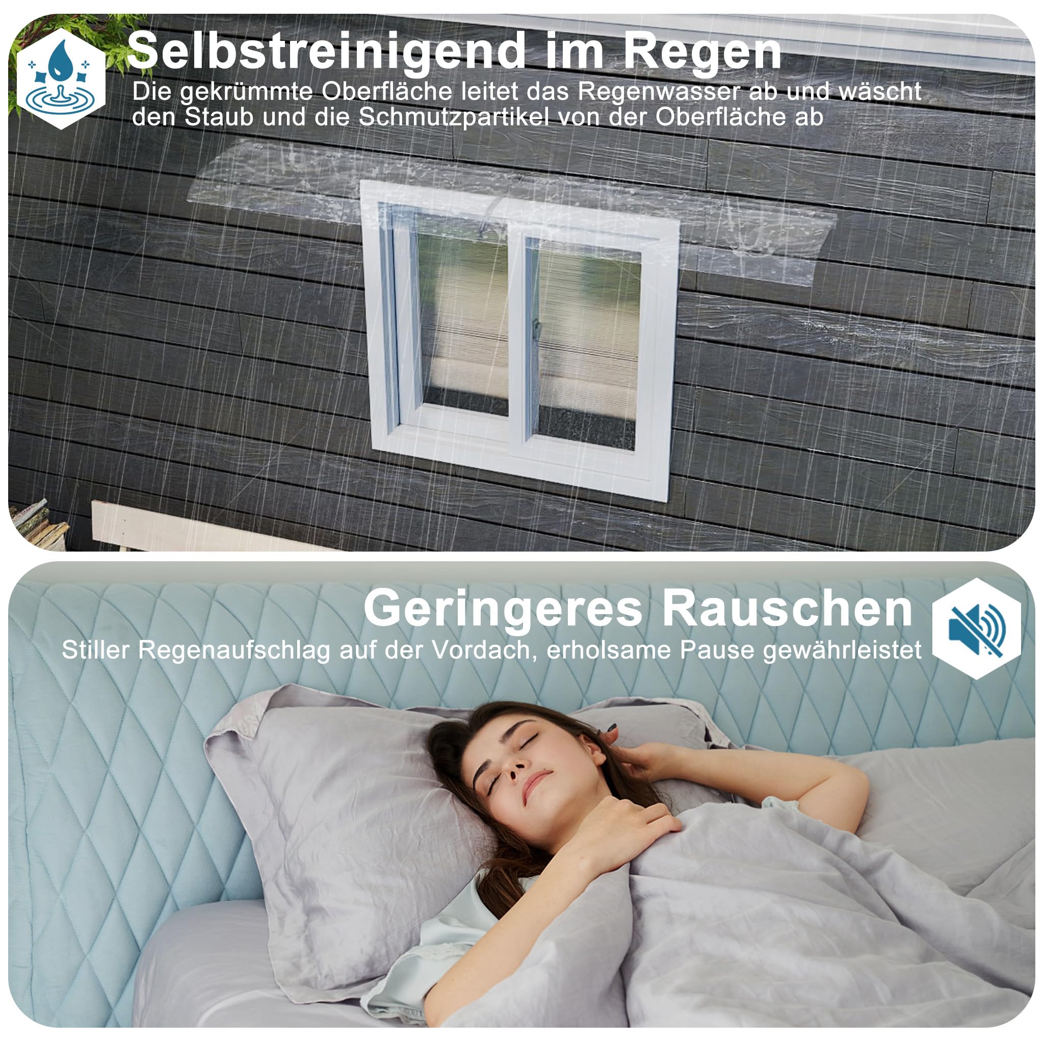 Froadp Marquesina para puerta de casa, 50 x 80 cm, techo de puerta de PET transparente, 3,5 mm de grosor, protección contra la lluvia y protección UV, para puerta, ventana, balcón, garaje, terraza