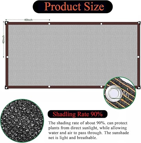 Miniatura 6 de Paño de sombra  Malla de malla para jardín con ojales, cubierta solar para pérgola, plantas de patio, invernadero, gallinero, tasa de sombreado