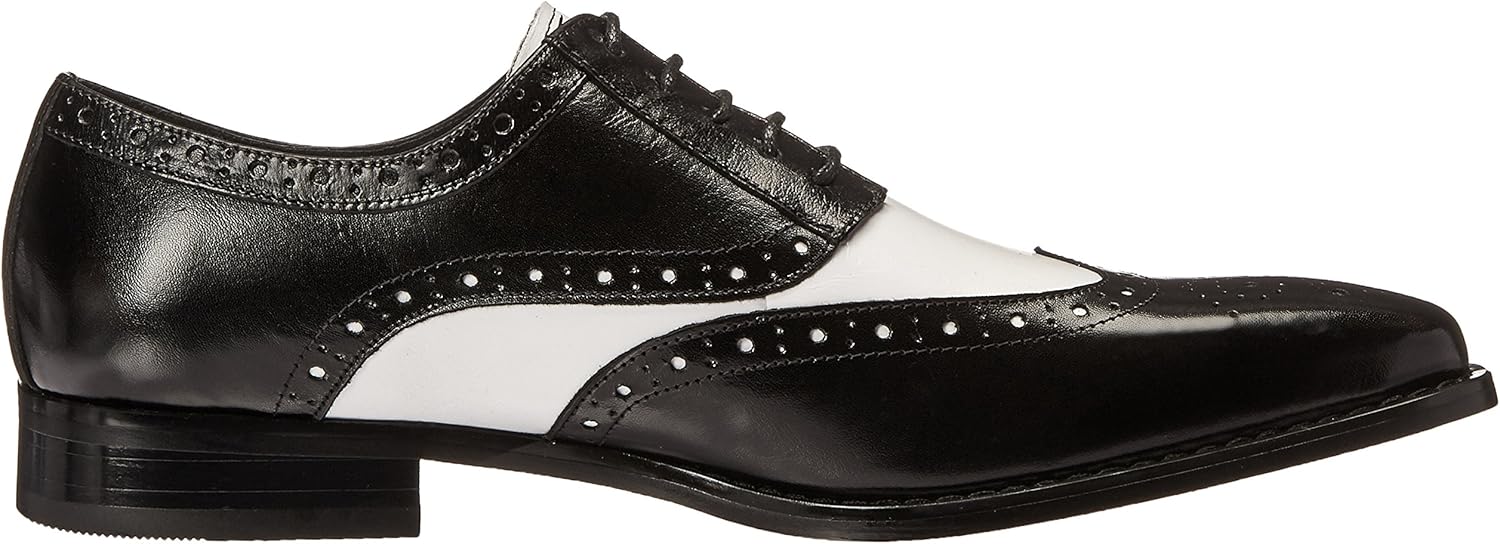 STACY ADAMS Men's Tinsley Wingtip Lace-Up Oxford 9 Black/White