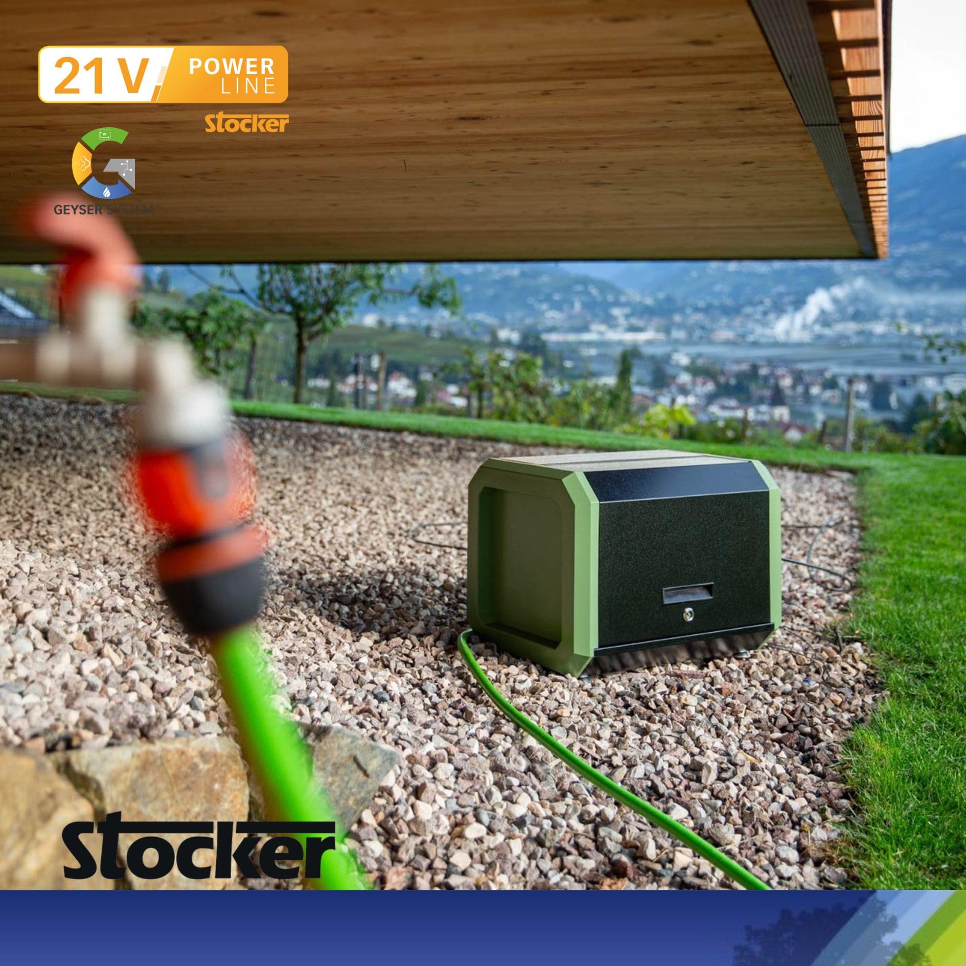STOCKER - Geyser PRO rozpylacz na komary do ogrodu - zasięg 240 m / 3600 m² - pilot zdalnego sterowania Wi-Fi, łatwa instalacja