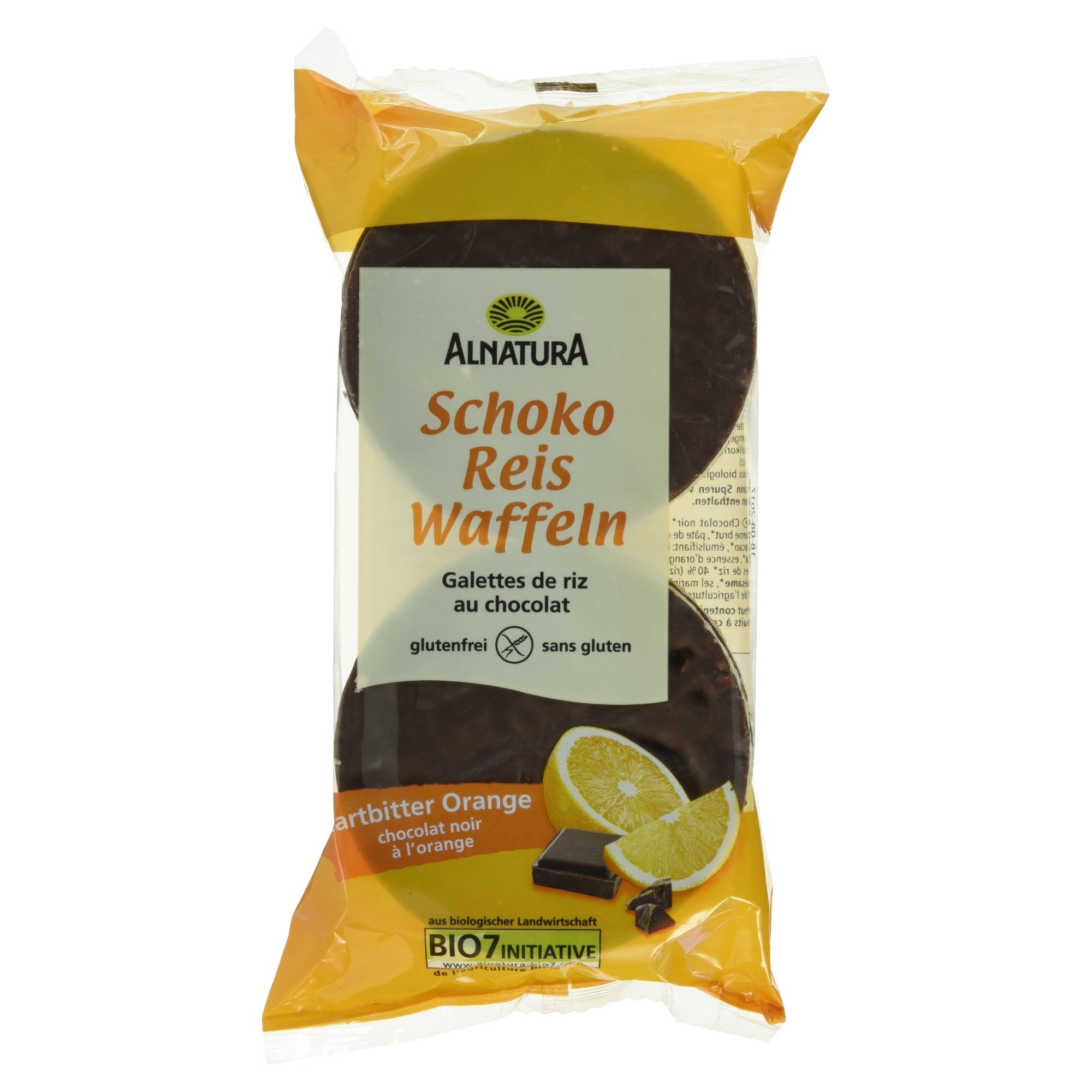 Alnatura Bio Reiswaffeln Zartbitter-Orange, 100g