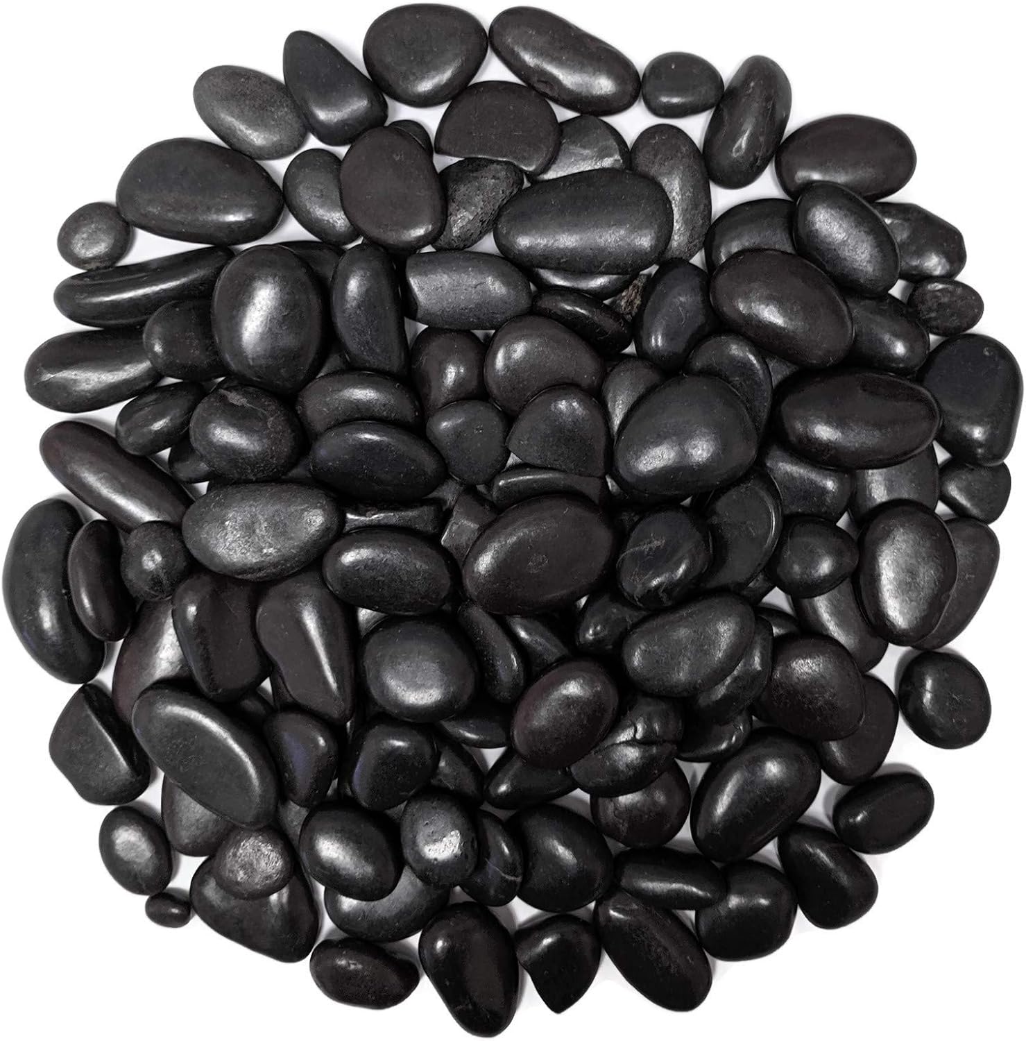 Midwest Hearth Natural Decorative Polished Black Pebbles 1/2" to 1" Size (5-lb Bag) : Patio, Lawn & Garden