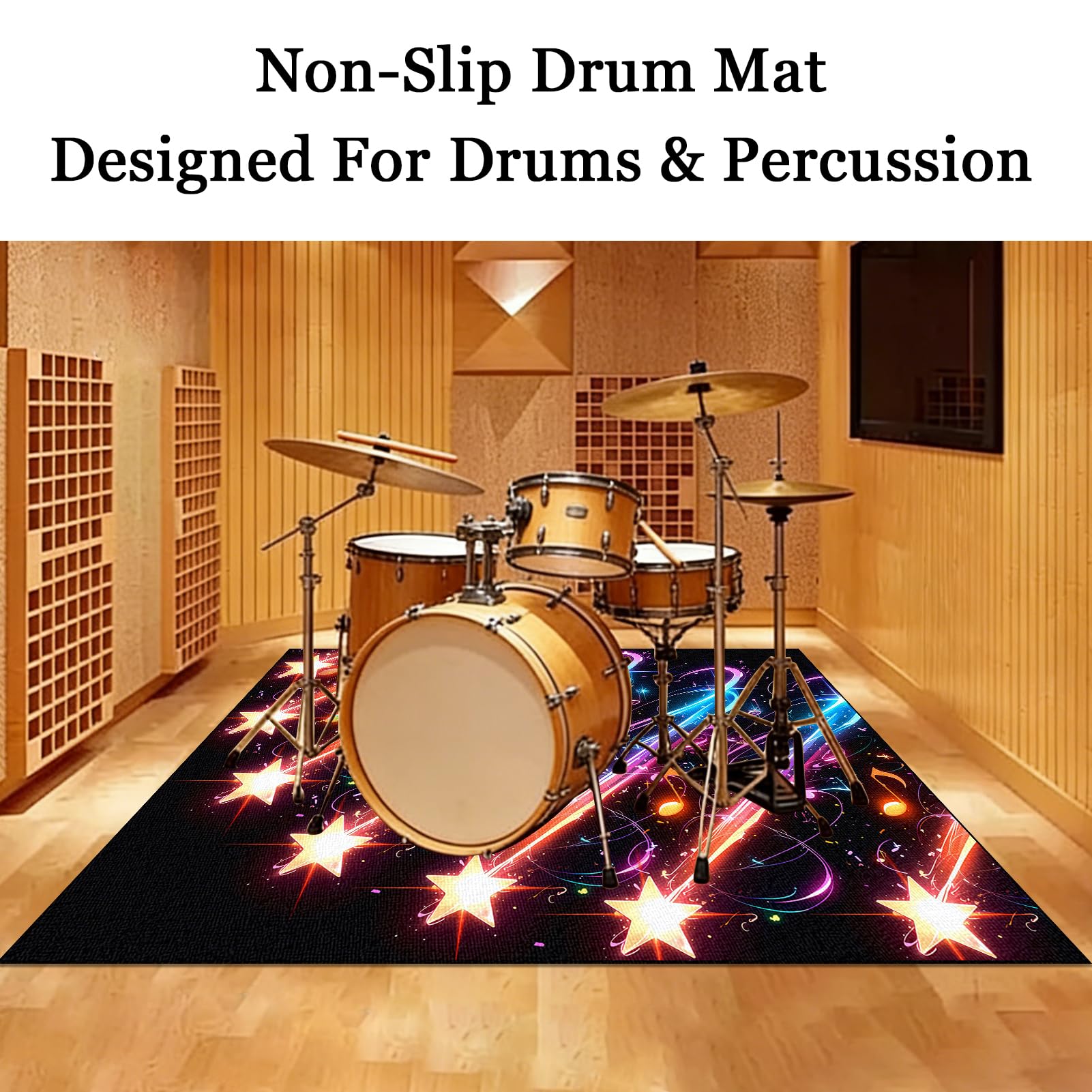 Schlagzeugteppich Professioneller Trommel Teppiche Schallschutzmatte rutschfeste Drum Matte für Akustik Schlagzeug Bass Drum Elektronisch Snare, Schalldichte Drumteppich für Schlagzeuger 180 x 150 cm