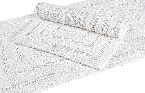 Miniatura 33 de Bedding Craft Alfombra de baño – 100% algodón, reversible, absorbente de agua, lavable a máquina, alfombra de baño suave para lado de la bañera, 17