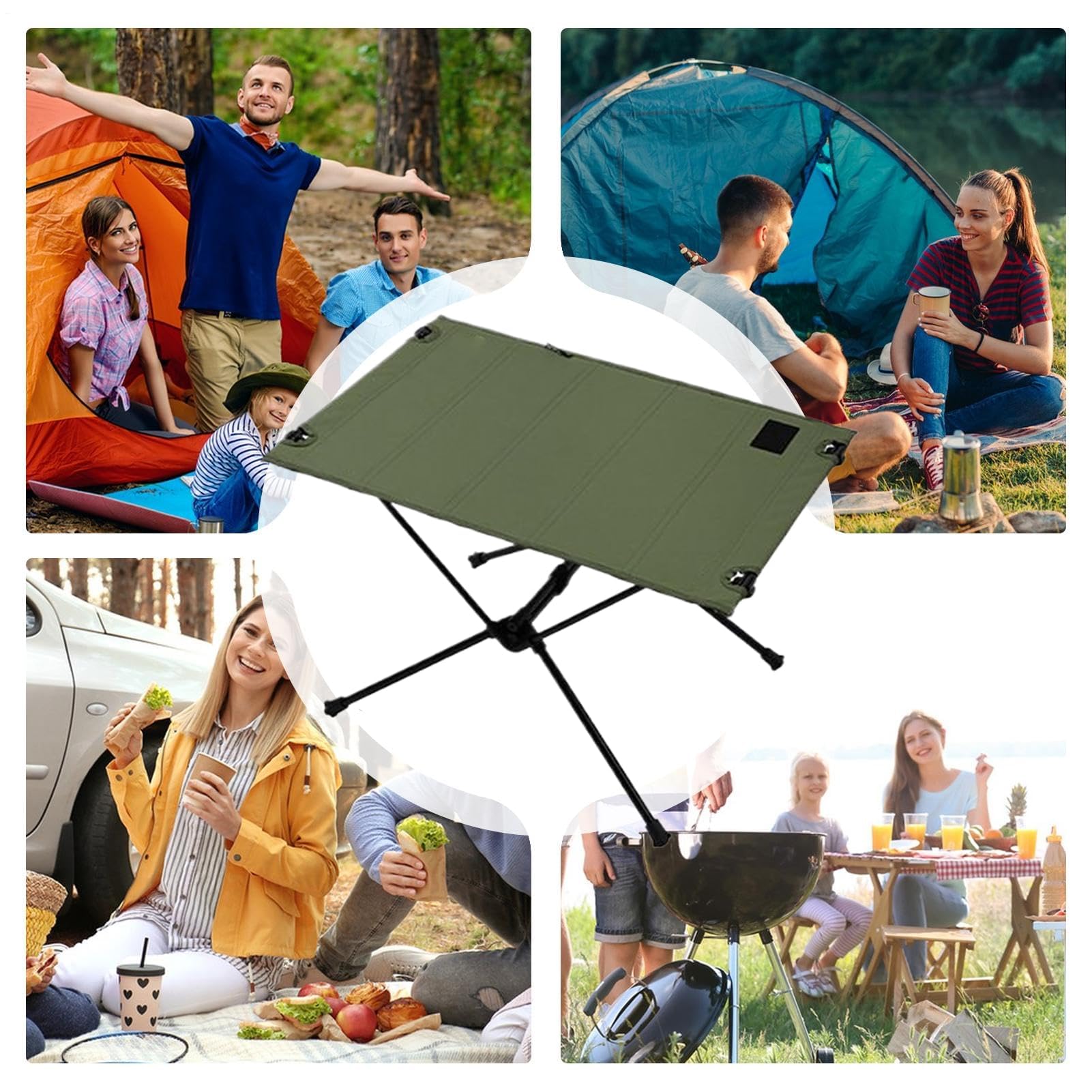 Tragbarer Campingtisch für den Außenbereich, Picknicktisch, zusammenklappbar, Campingmöbel zum Angeln und Wandern, leichte Campingausrüstung und kompaktes Design für einfachen Transport