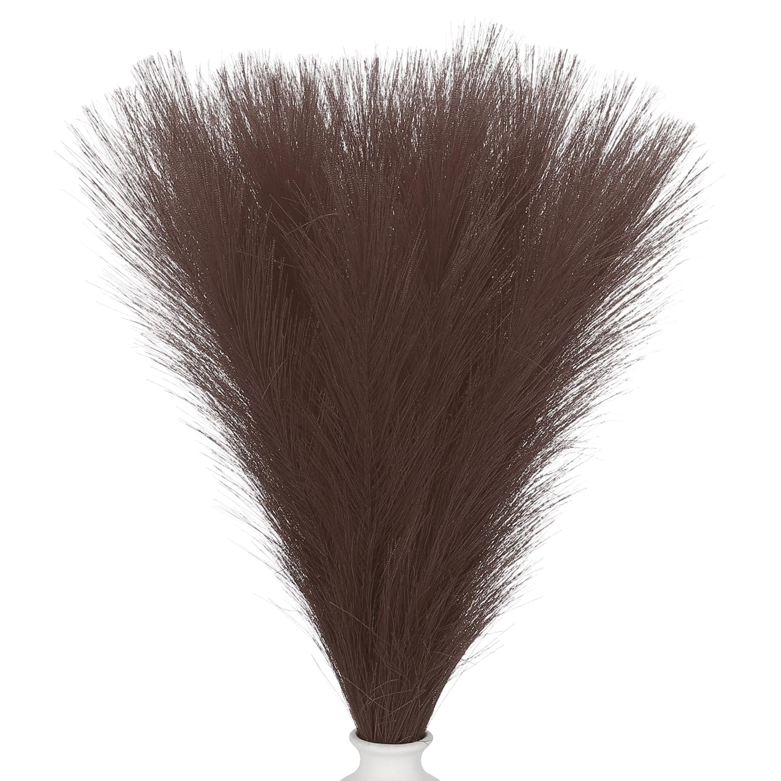 PATIKIL 24in Pampas Decor, 50pcs Artificial Pampas Bulk Fluffy Faux Grass Small Dried for Home Boho Decor Vase Wedding Wall Ground, Dark Brown