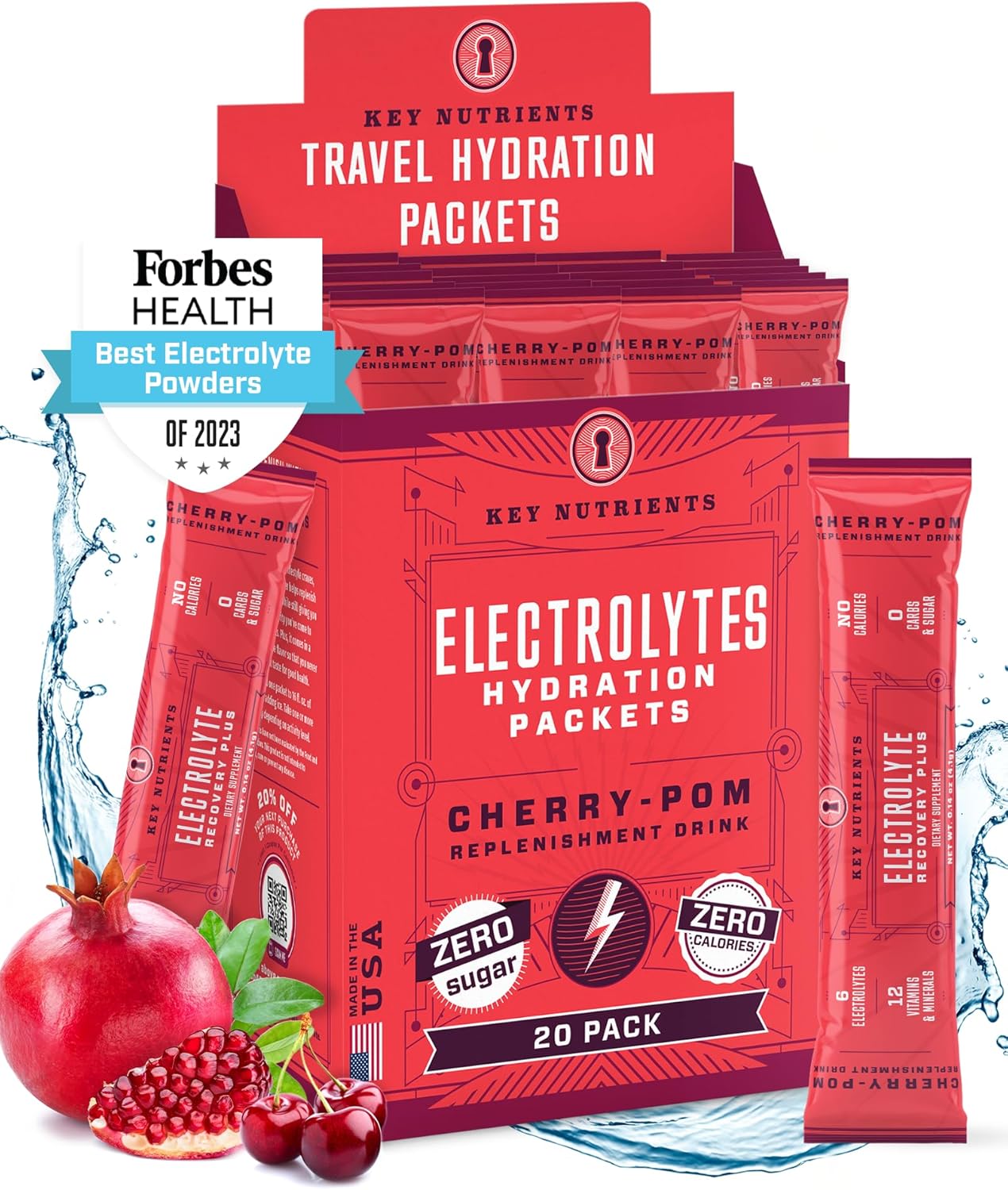 Key Nutrients Electrolytes Packets Sweet CherryPom 20 Pack