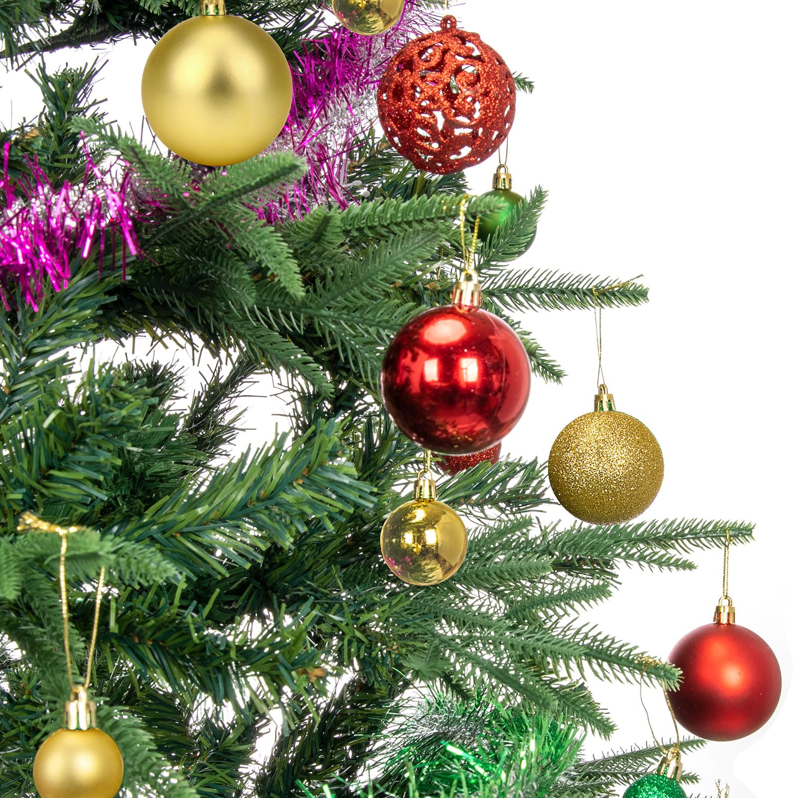 Bolas de Navidad (101 unidades, 2/4/6 cm) (rojo y dorado)