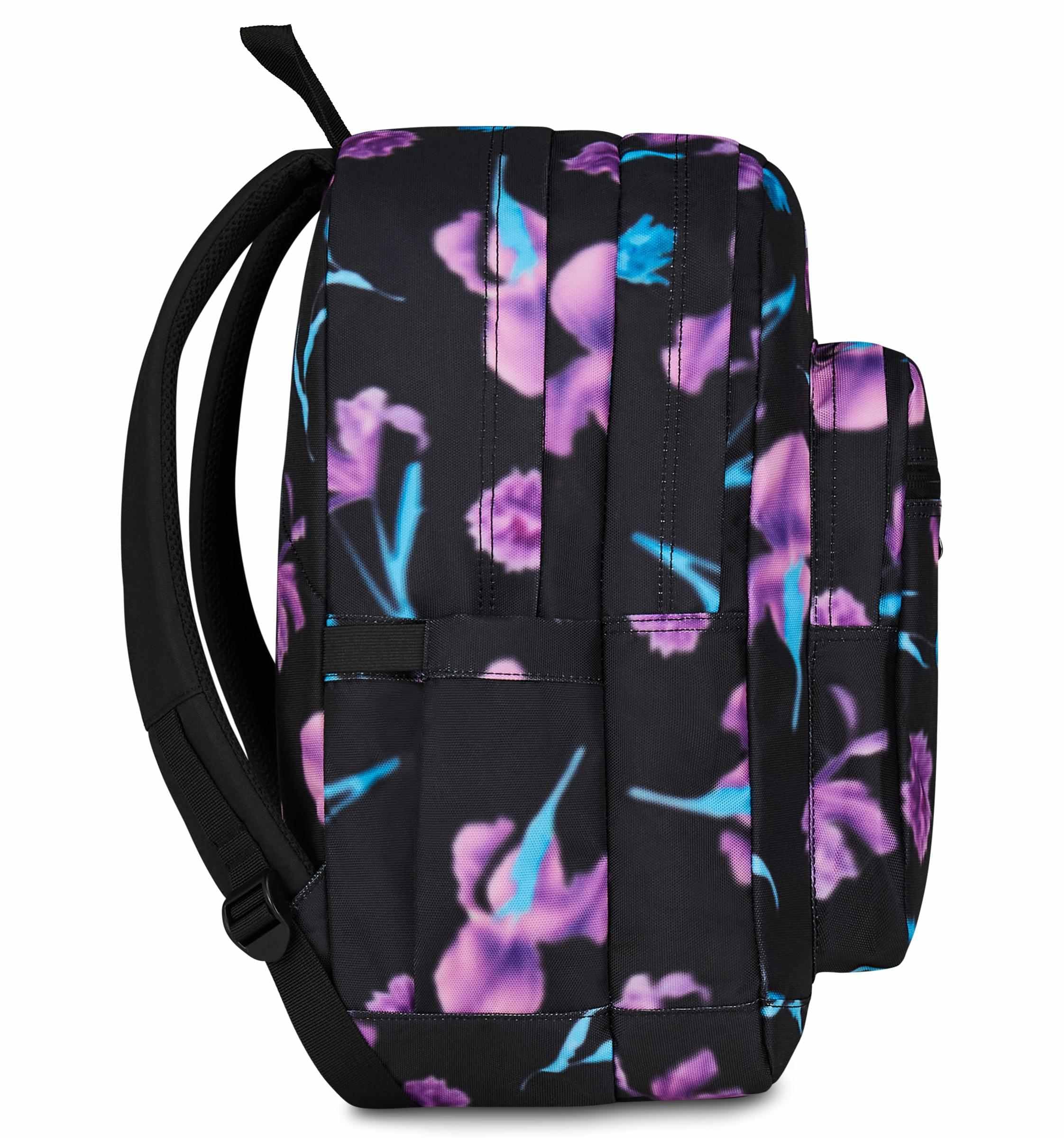 Invicta Zaino Scuola Jelek, Nero e Rosa, Doppio Scomparto Con Tasca per PC e Tasca per Borraccia, 34 lt, Scuola Media e Superiore, Zaino Ragazza