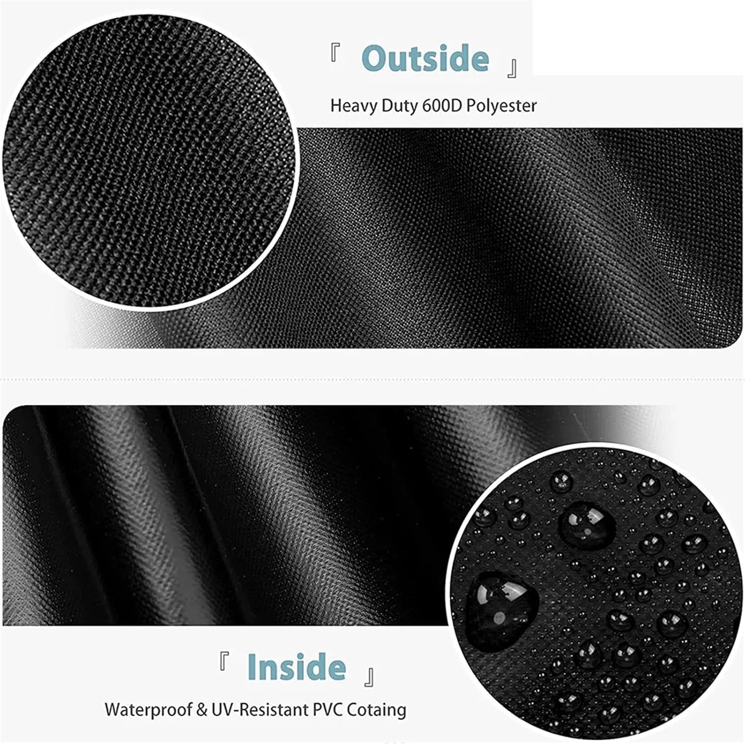 Sturdy 2pcs Heavy 600D Waterproof Patio Fire Pit Cover BBQ Grill Outdoor Garden Yard Round Table Covers UV Protector(71x40cm(28x16in))