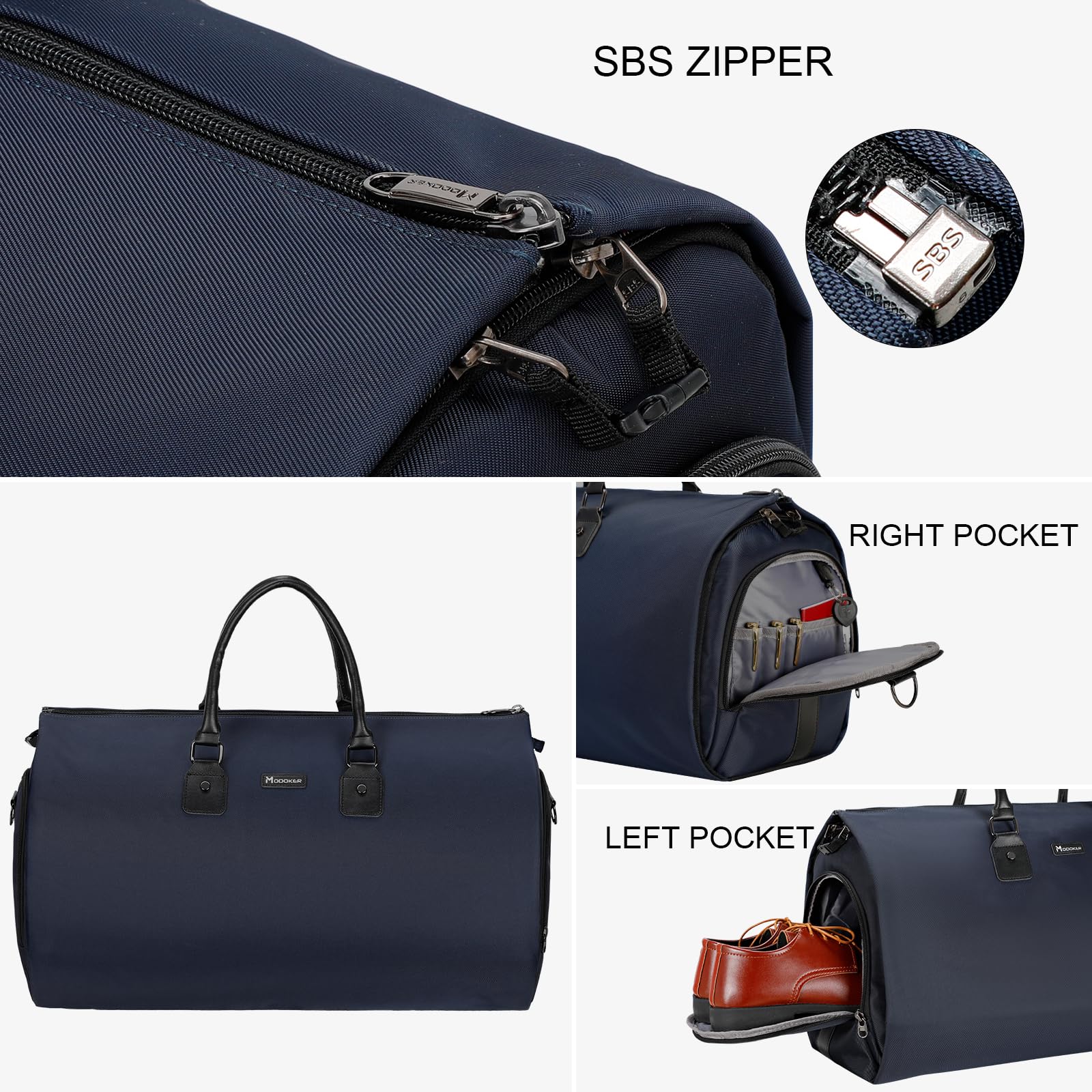 odoker Umwandelbarer Kleidersack für Reisen, Kleidungsstück, Seesack für Männer und Frauen, Reisetaschen für Fluggesellschaften, 2-in-1-Reiseanzug, Duffle Bag mit Schuhfach