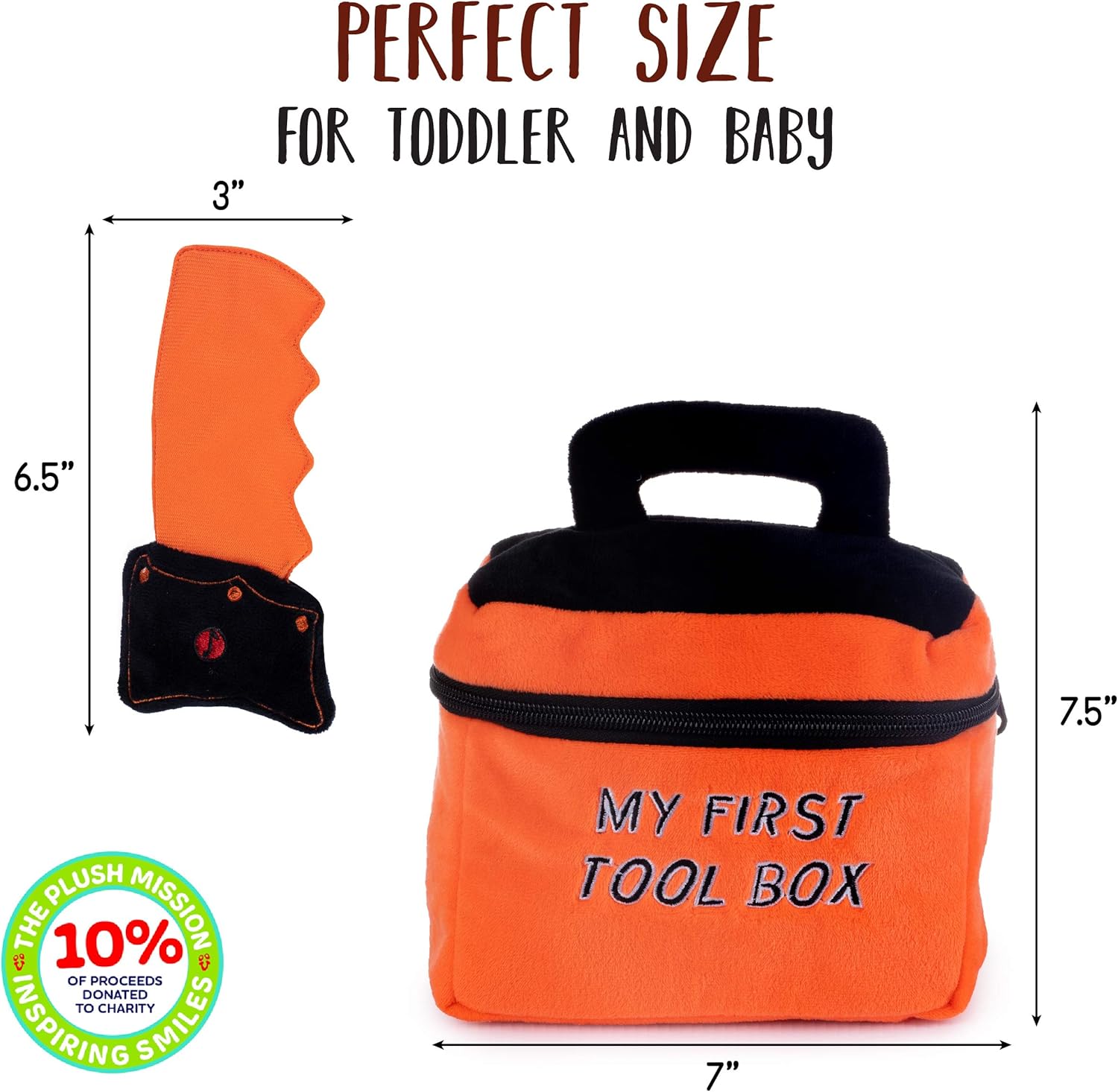 Plush Creations Toy Construction Tools | Toy Tool Box for Toddlers | Includes Cuddly Hammer, Handsaw, Screwdriver, Vibrating Hand Drill, & Zippered Tool Box with Cool Sounds : Toys & Games