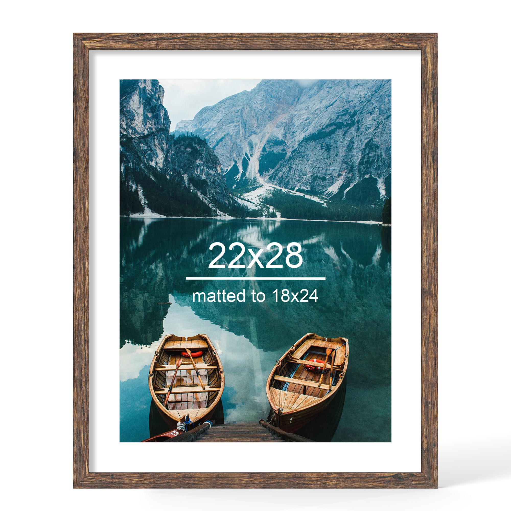 Photo 1 of Hongkee 22x28 Picture Frame Rustic Brown Wood