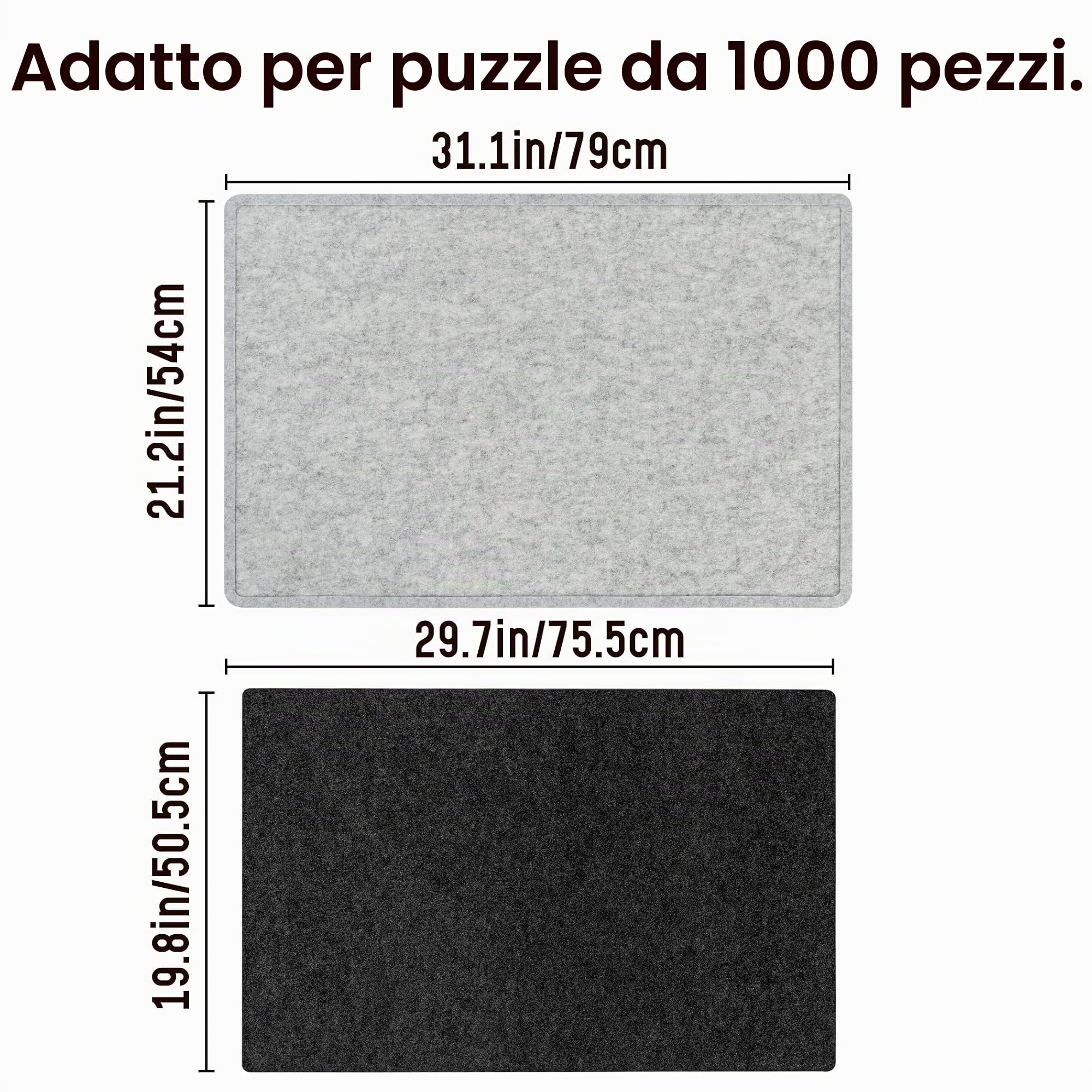 Lavievert Tavola per puzzle inclinabile con coperchio, tavolo puzzle regolabile a 3 angoli, supporto leggero in feltro, per giochi fino a 1000 pezzi, grigio chiaro