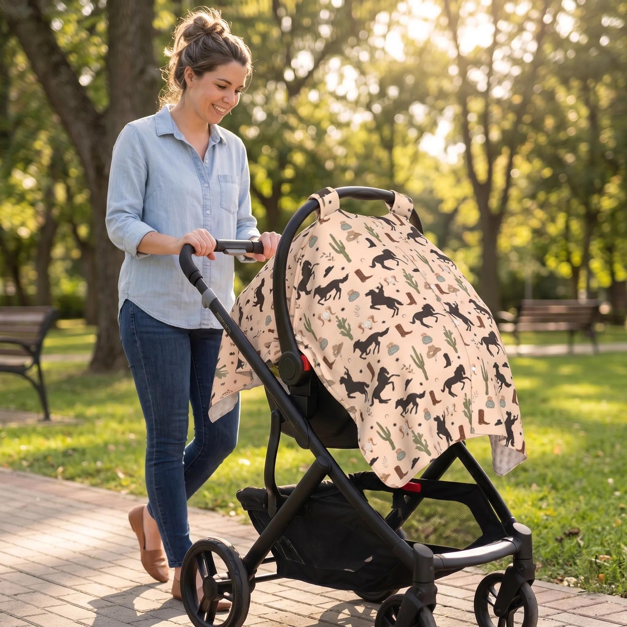 Funda de asiento de automóvil de invierno occidental para bebé, funda de lactancia para mamá, regalos para bebés recién nacidos, niños y niñas para baby shower