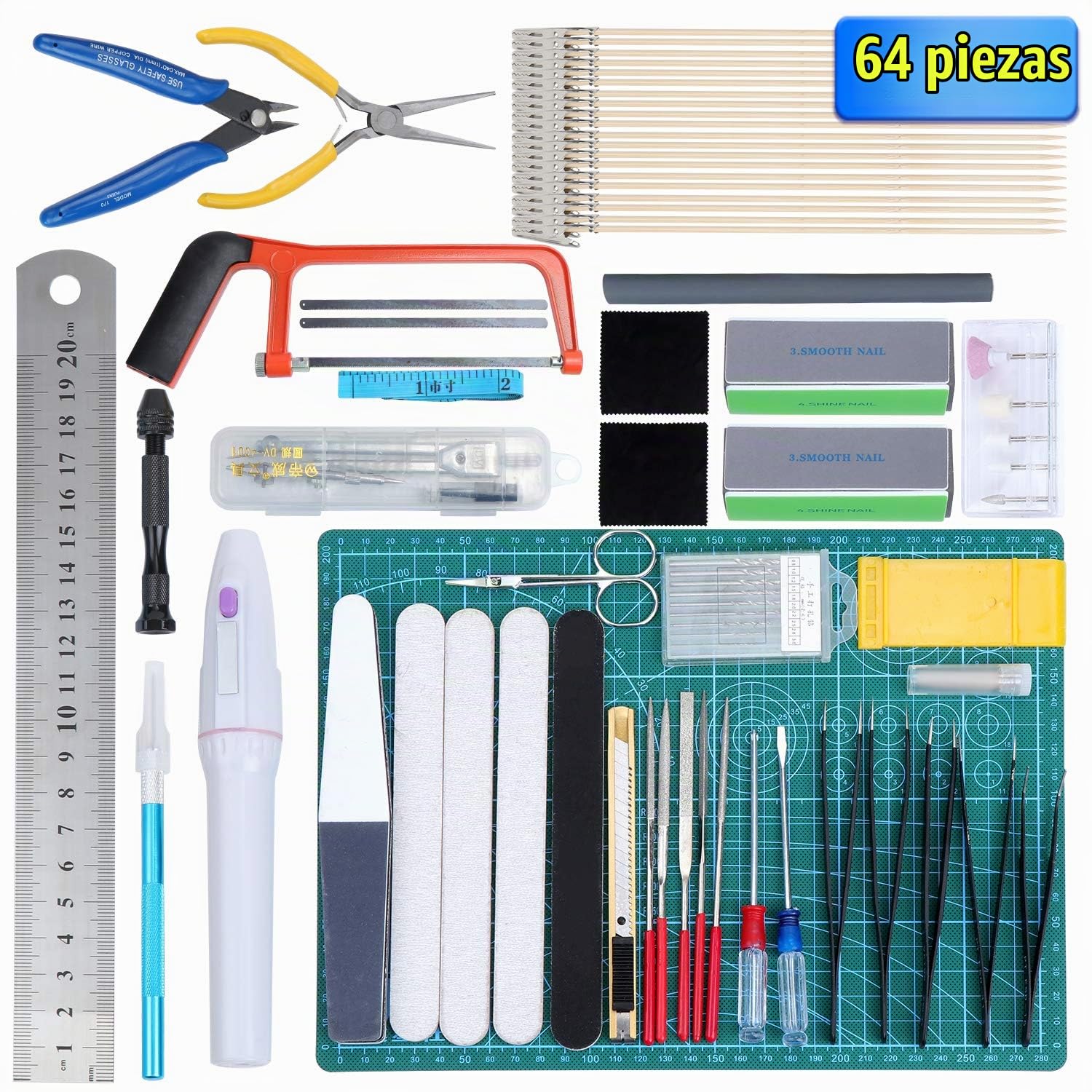 64PCS Gundam Modeler Builder's Tools, Gundam Herramientas de Modelismo, Hobby Building Craft Set para Reparación de Modelos Básicos