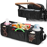 Vista 1 de Wagon Parent Console Only Compatible with Wonderfold W4, Stroller Snack Tray, 2 Insulated Cup Holders, Black