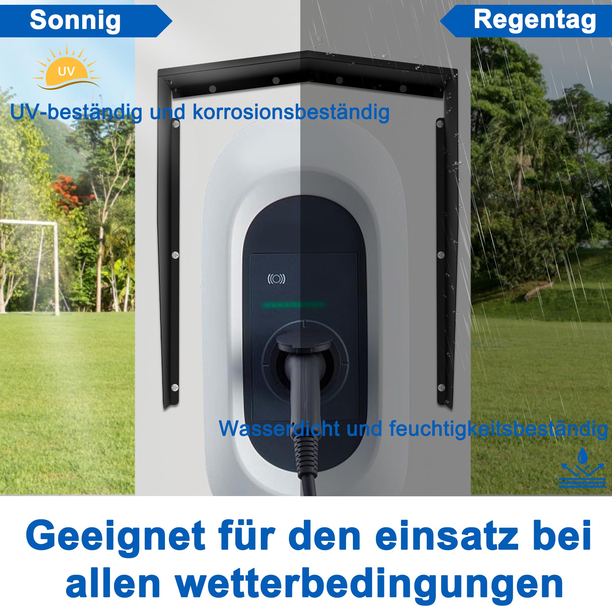 UISEBRT Protezione dalle intemperie per Wallbox, tetto protettivo per stazione di ricarica per auto elettronica, protezione dalla pioggia e dal sole, copertura resistente alle intemperie per