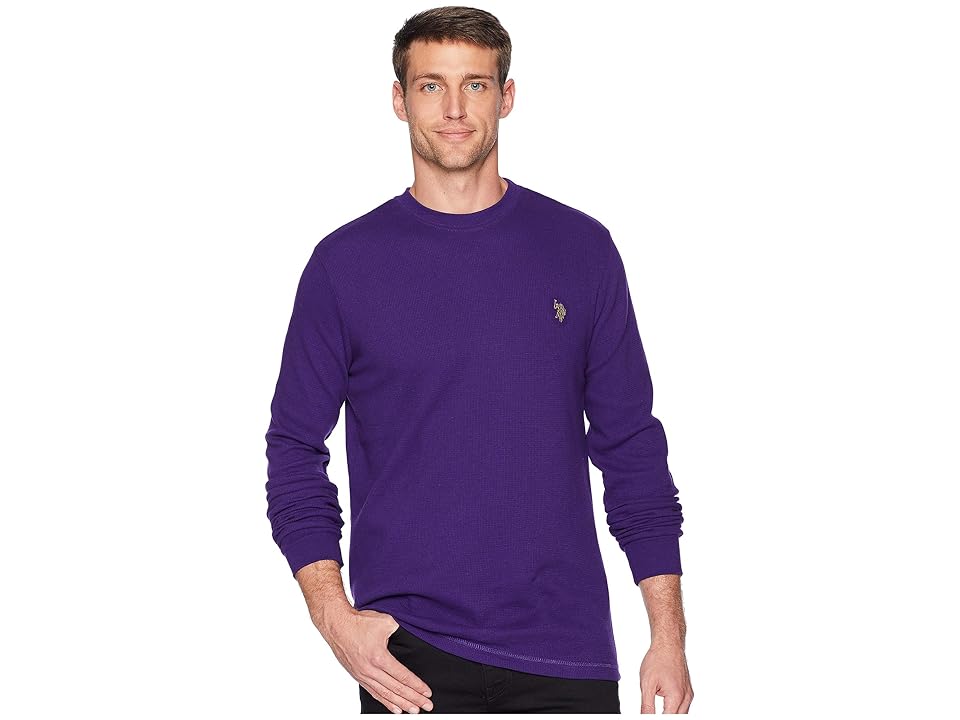 

U.S. POLO ASSN. Long Sleeve Crew Neck Solid Thermal Shirt (Deep Plum) Men's Long Sleeve Pullover