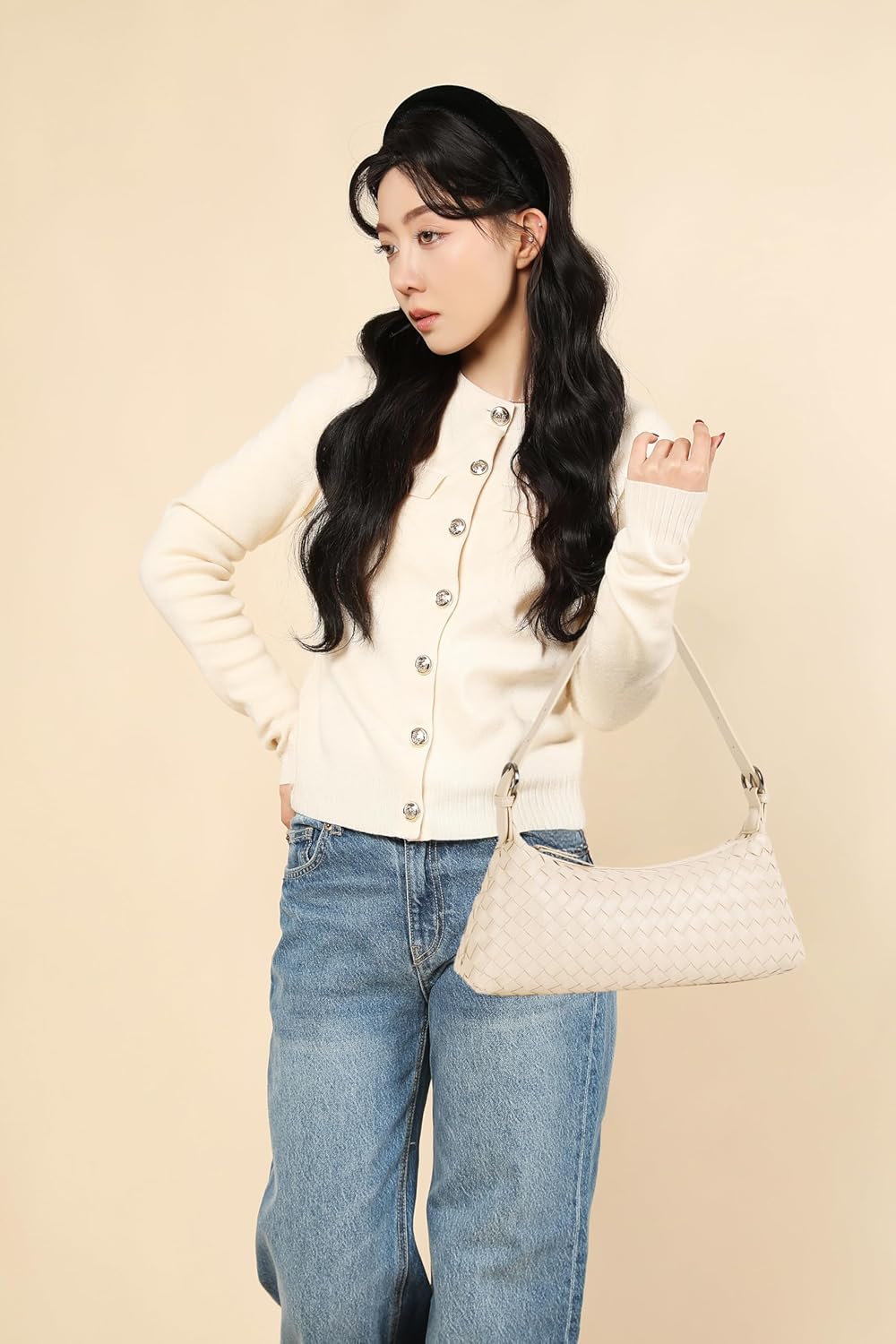 Shoulder Bags for Women, Woven Leather Crossbody Bag Small Purse Cute Hobo Tote Handbag Mini Clutch - Image 2