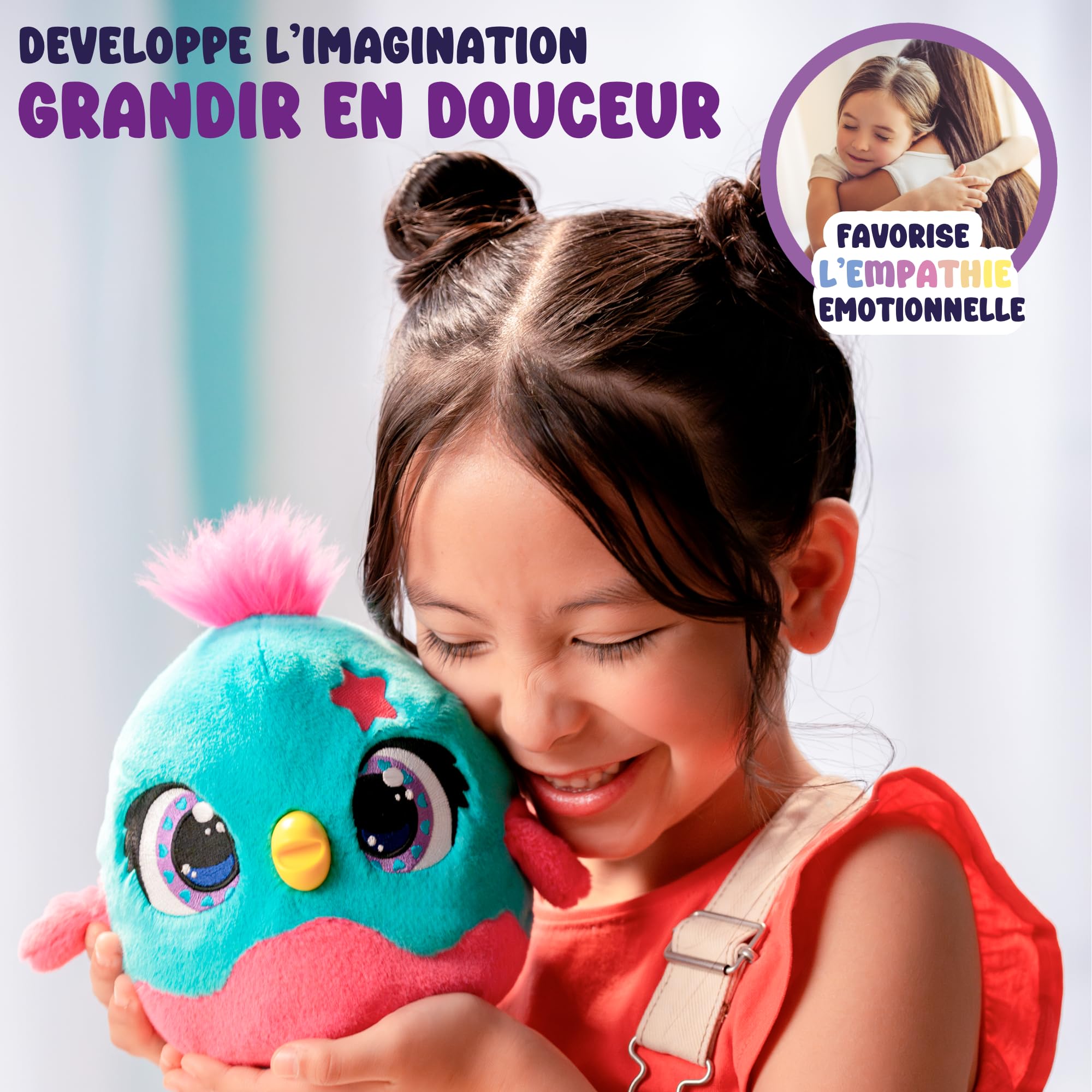 Chick-a-Boo - Peluche Electronique Interactive - Poule Qui Pond des œufs - Parle, Chante, Danse - Chatouille-la - Plus de 50 Sons et réactions - Jouet Fille et garçon - Dès 3 Ans