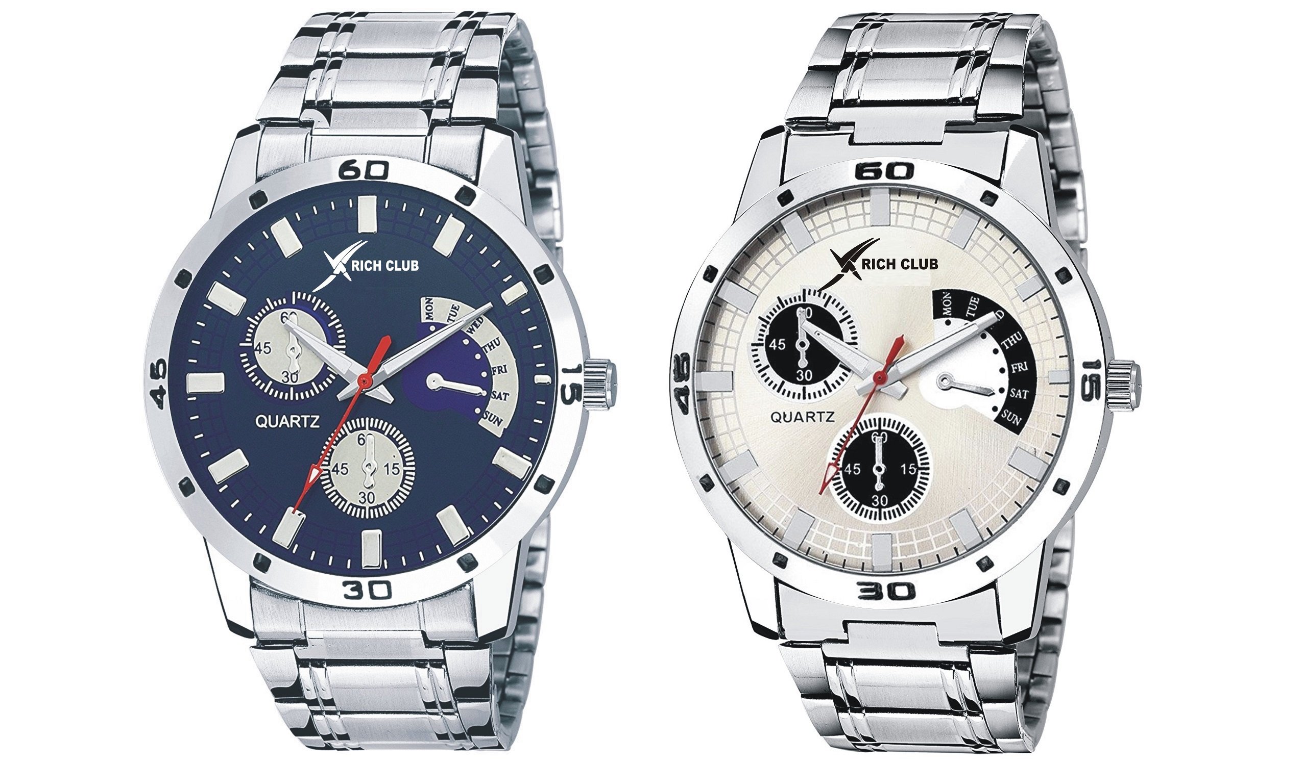 Rich Club Analog Multi-Colour Dial Mens Watch-ADMO-BLU+SLVR (B079STWT8Q) Amazon Price History, Amazon Price Tracker