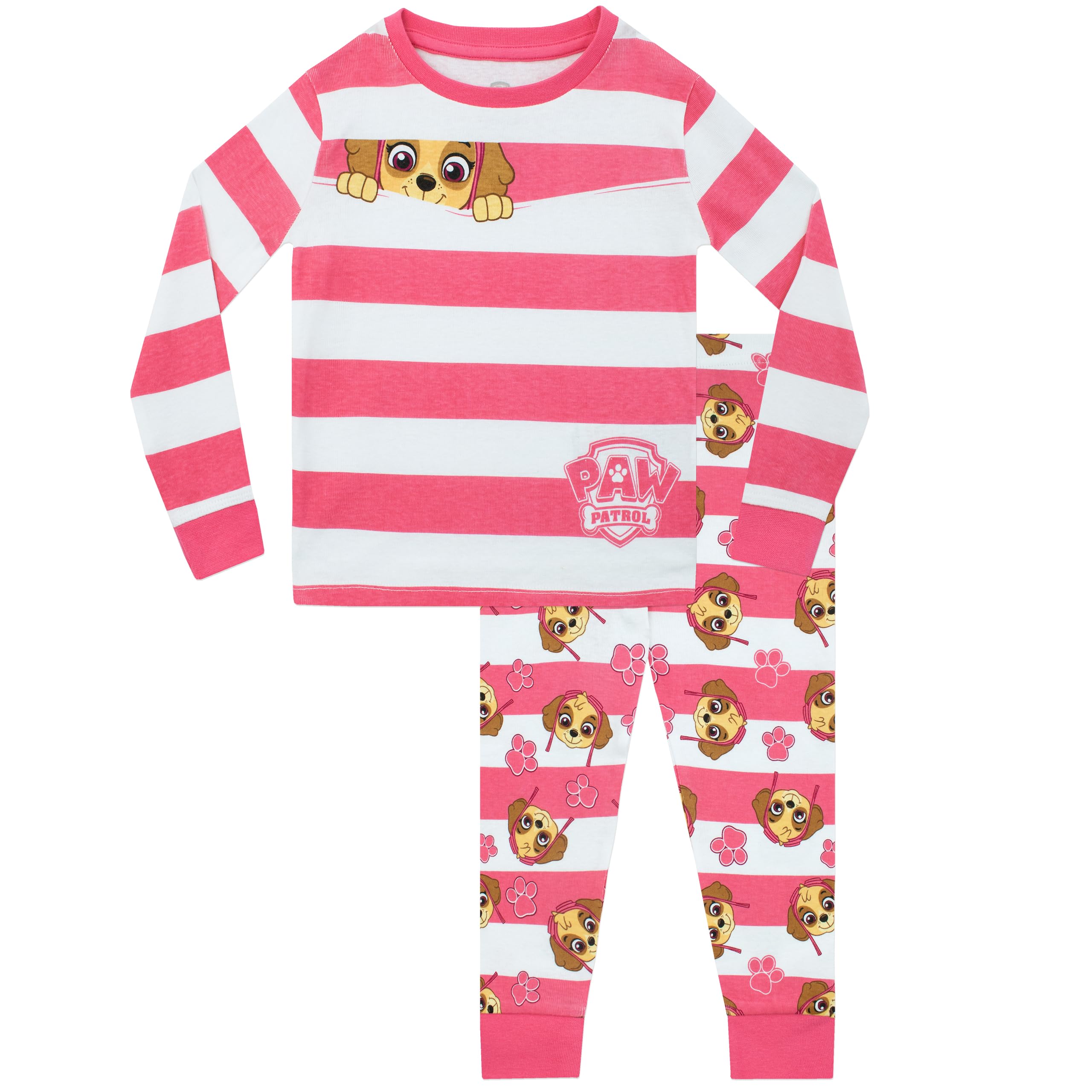 Paw Patrol Girls Pyjamas | Skye Pyjamas For Girls | Long Sleeve Snuggle Fit Pjs For Kids | Pink 18-24 Months