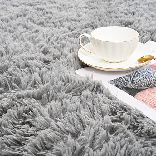 Miniatura 6 de ISEAU Alfombra de área mullida, lanuda y cómoda para interiores, dormitorio de niños y niñas, dormitorio de bebés, tapete para piso al lado de la