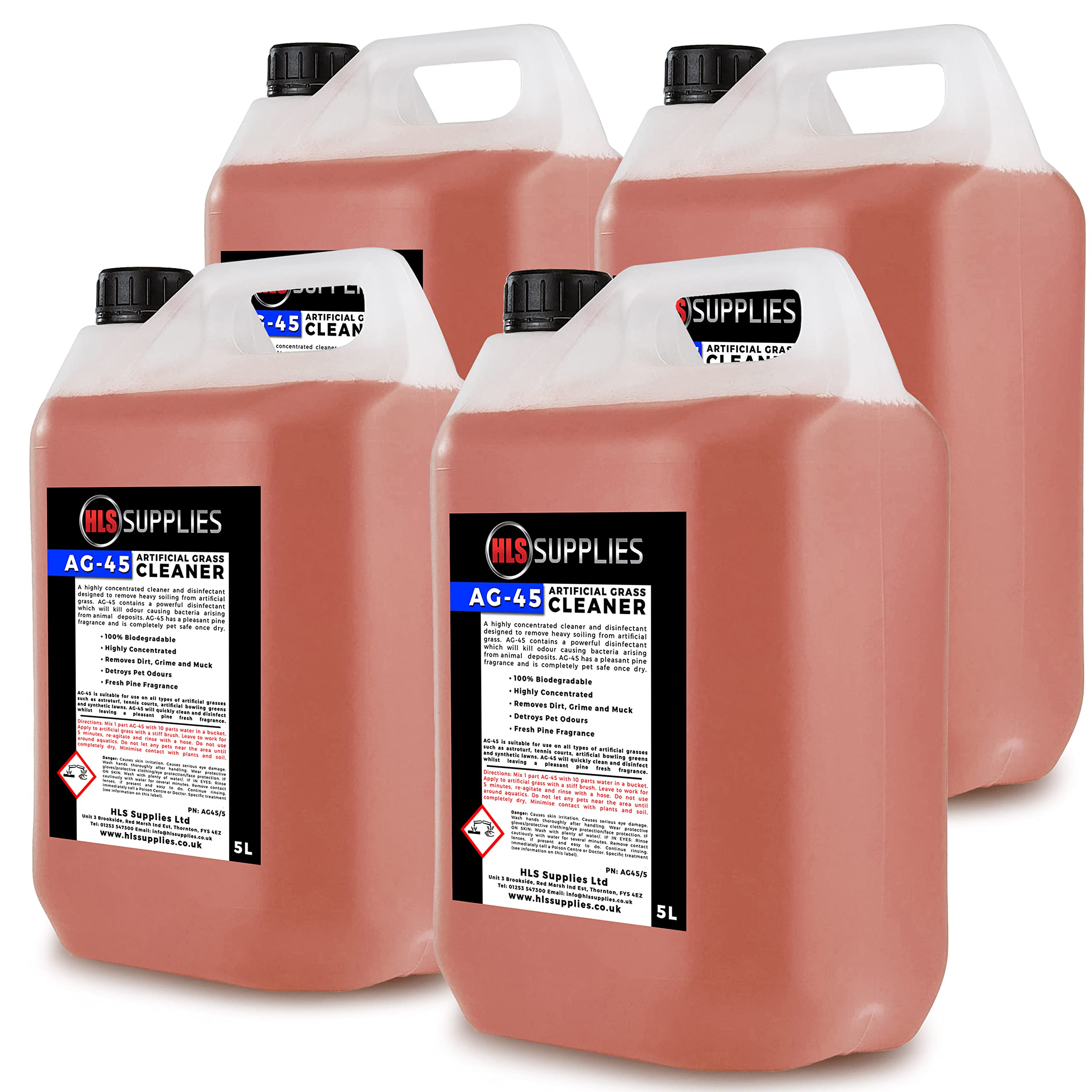 Artificial Grass Cleaner 20L Pack (4 x 5L) - Astro Turf Disinfectant & Pet Odour Eliminator