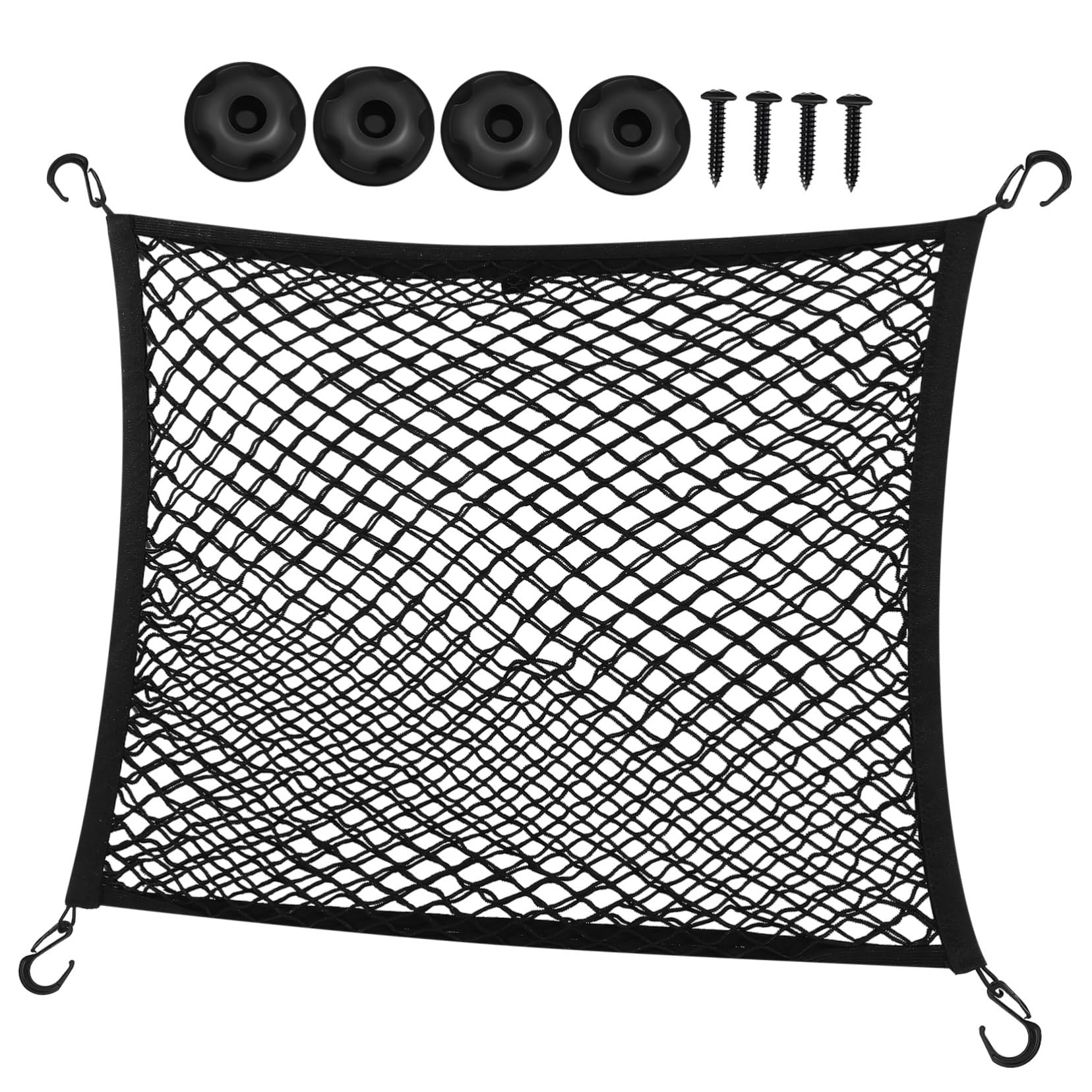 Filet de rangement pour coffre double épaisseur élastique anti-glissement avec crochets