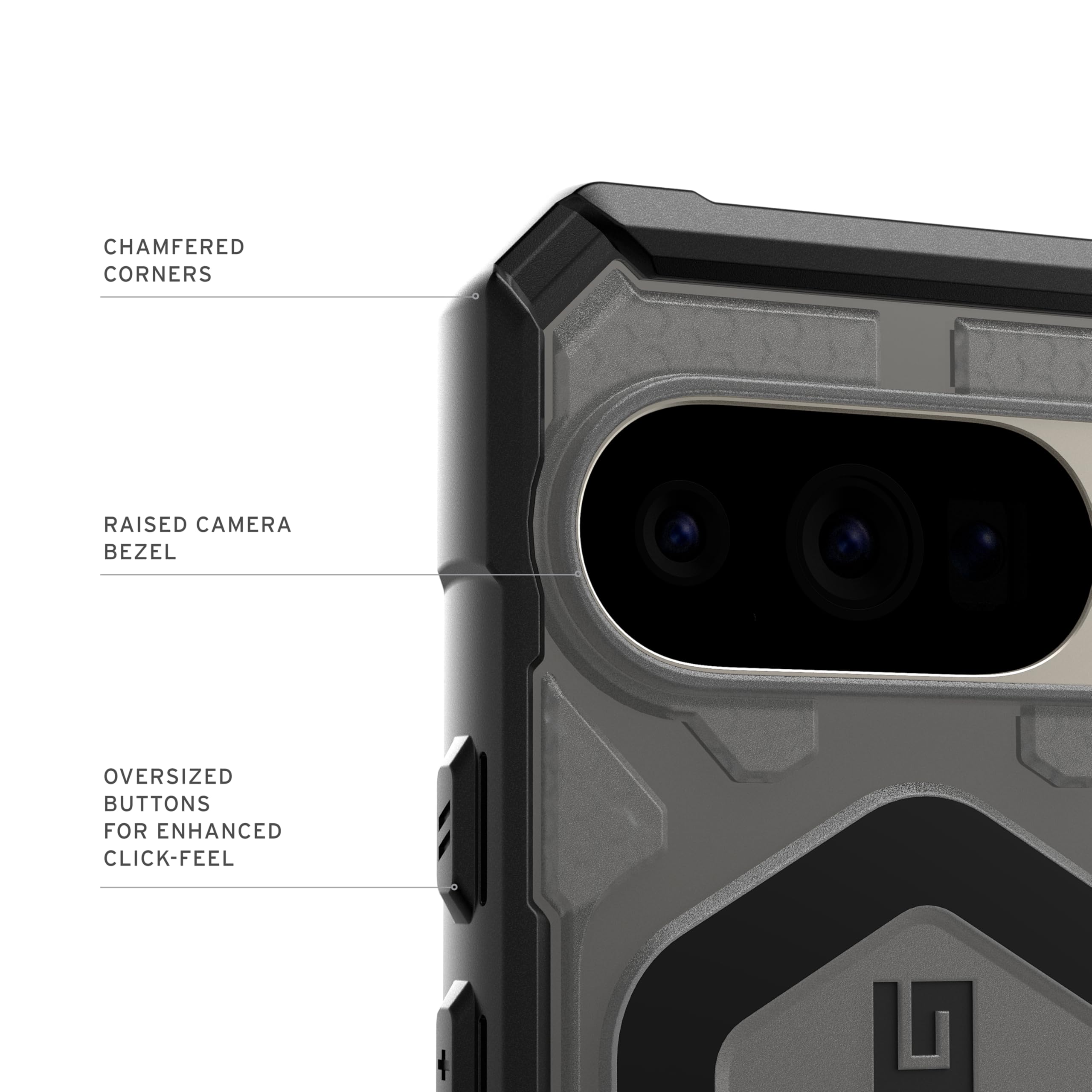 URBAN ARMOR GEAR UAG Made for Google Pixel 10 Case & Pixel 10 Pro Case Pathfinder Clear - Compatibile con Pixelsnap e ricarica magnetica trasparente robusta custodia protettiva, cenere/nero