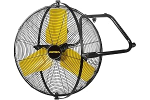 VENTISOL Wall Mount Industrial Fan: 24 Inch, 720° Tilting