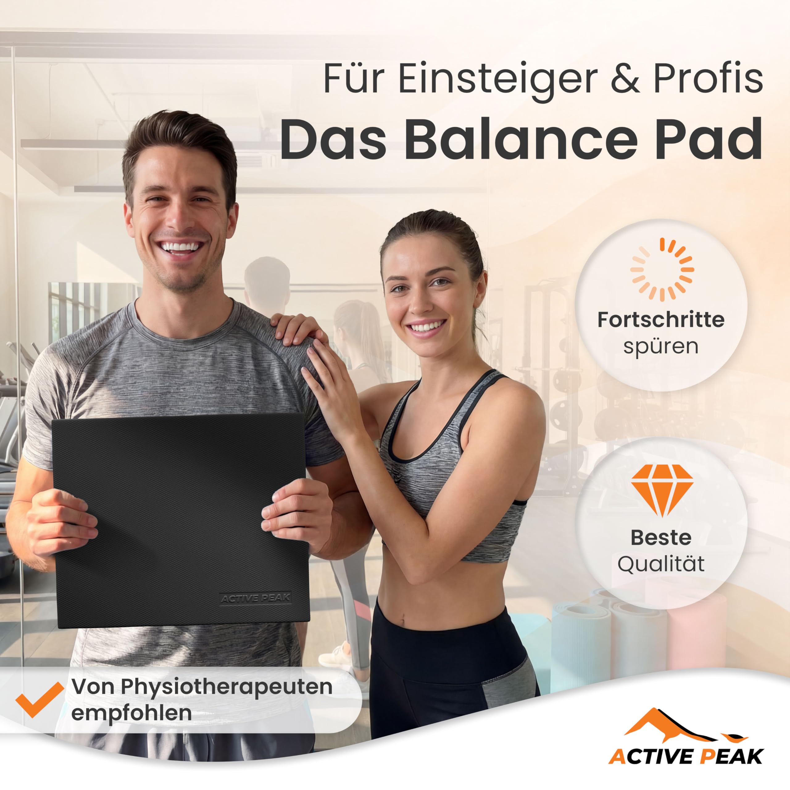 Premium Balance Pad XXL Gleichgewichtskissen für Balance- & Stabilitätstraining, Ideal für Yoga, Pilates & Core-Training Physiotherapie- & Fitnesskissen 41x34 cm