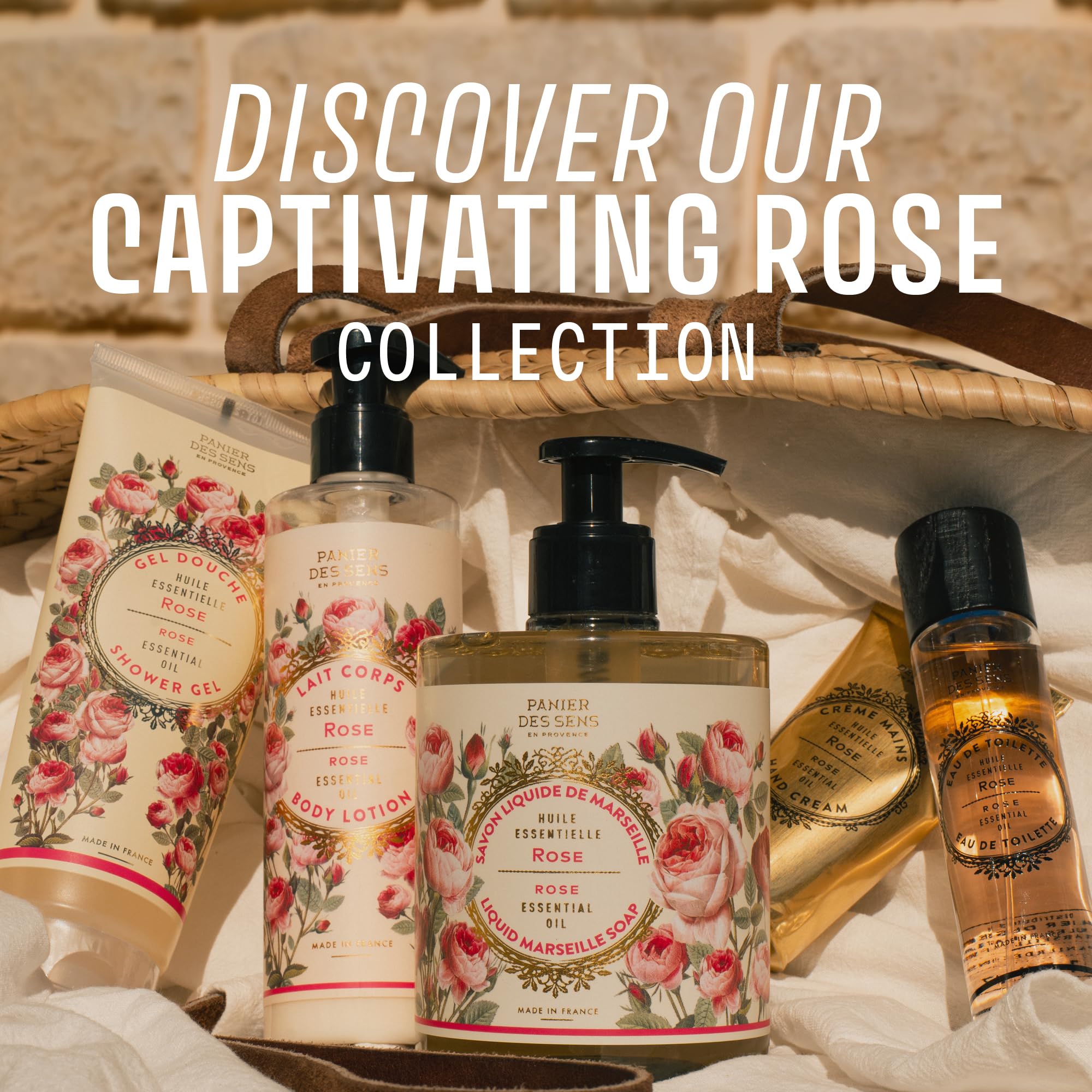 Rose Hand Wash 500ml - Nawilżające mydło do rąk w płynie 97% naturalne - francuskie mydło do rąk - oliwa i olej kokosowy - luksusowe kwiatowe mydło łazienkowe i kuchenne - Panier des Sens