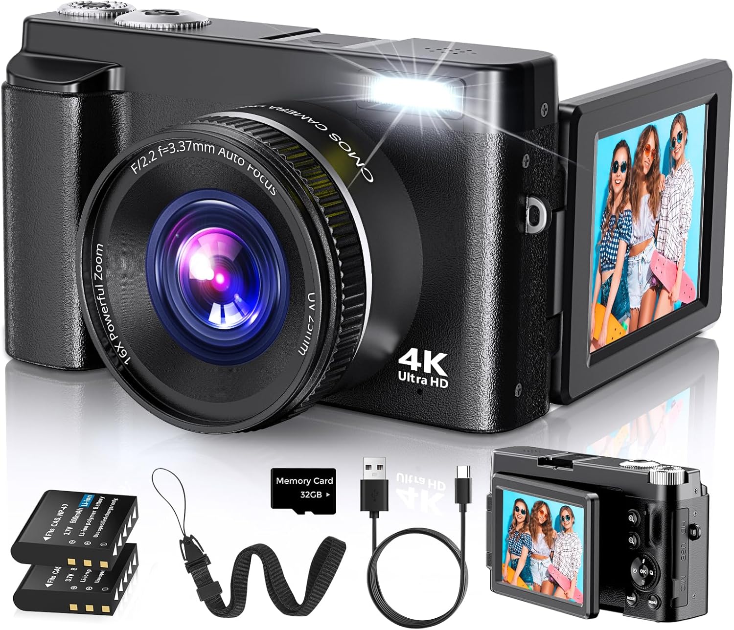 4K Digital Camera for Photography Autofocus