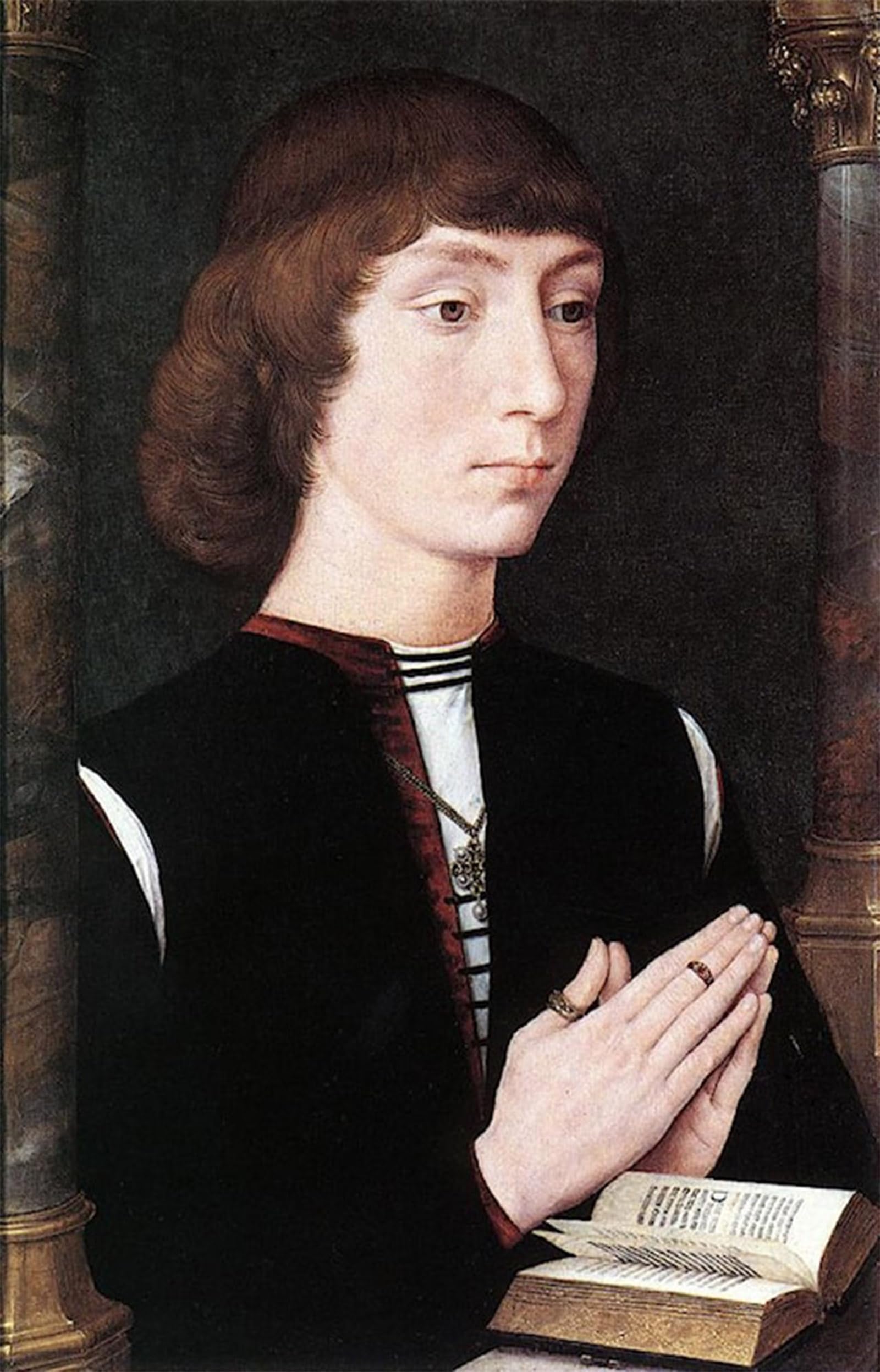 SERENDIPITP Retro Picture Poster Wall Art Pictures Painting Young Man At Prayer by Hans Memling Wall Art Canvas Print for Wall Decor 60x90cm