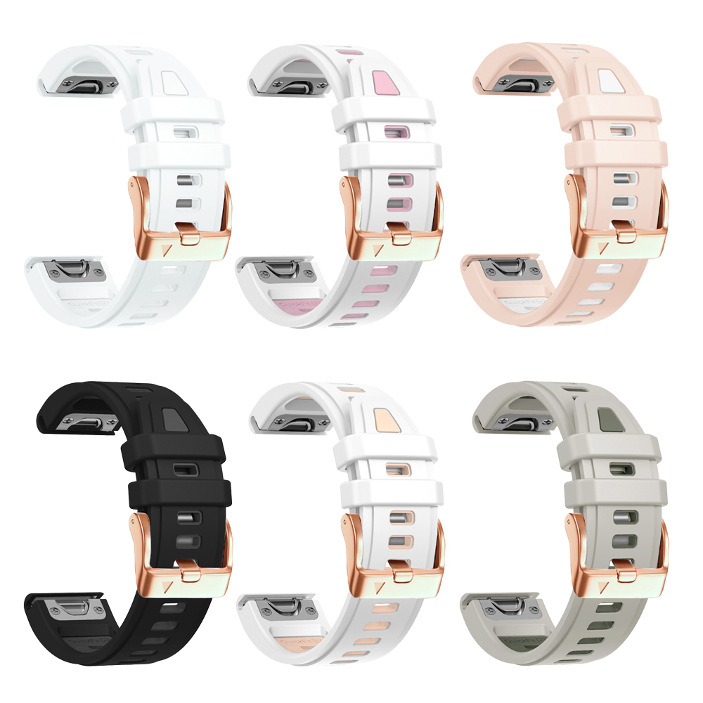 Correa de silicona 20mm con hebilla rosa para Garmin miniatura 7