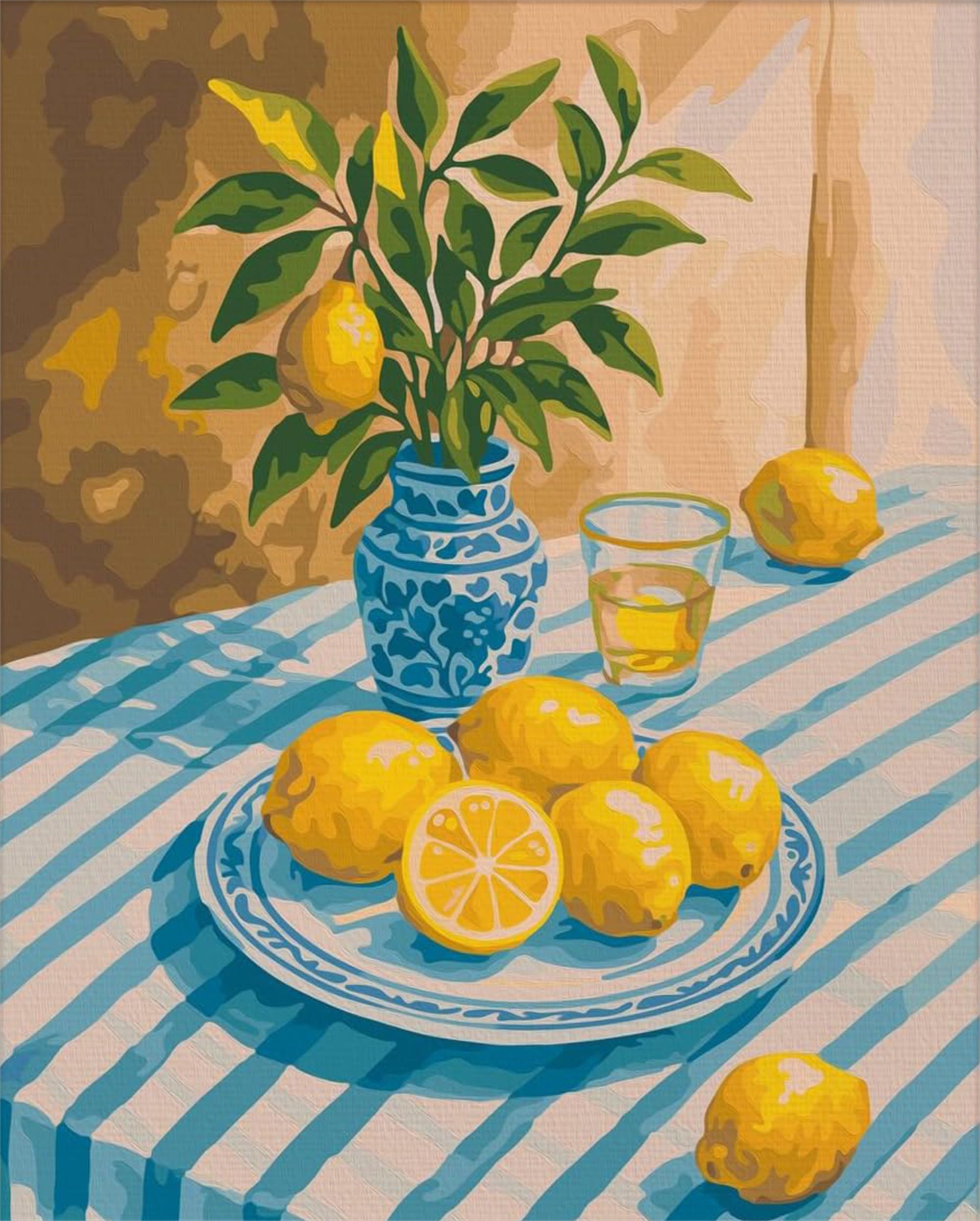 Xiangxujia Adults Paint by Number Kits,Painting by Number Kits on Canvas,Large Color by Numbers Adult Watercolor Gifts for Friends Wall Decor (Lemon)