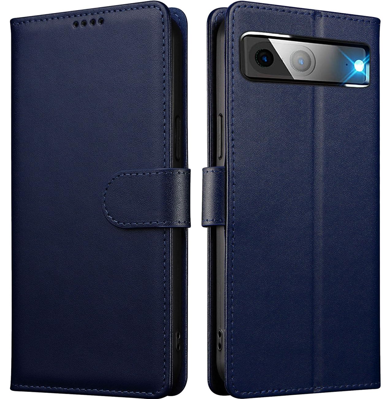 iWEOCO for Google Pixel 8 Case Wallet with Anti-Theft RFID Blocking Cash Credit Card Slots Protection Strong Magnetic Clasp Closure Kickstand Pixel 8 Wallet Case (Blue)