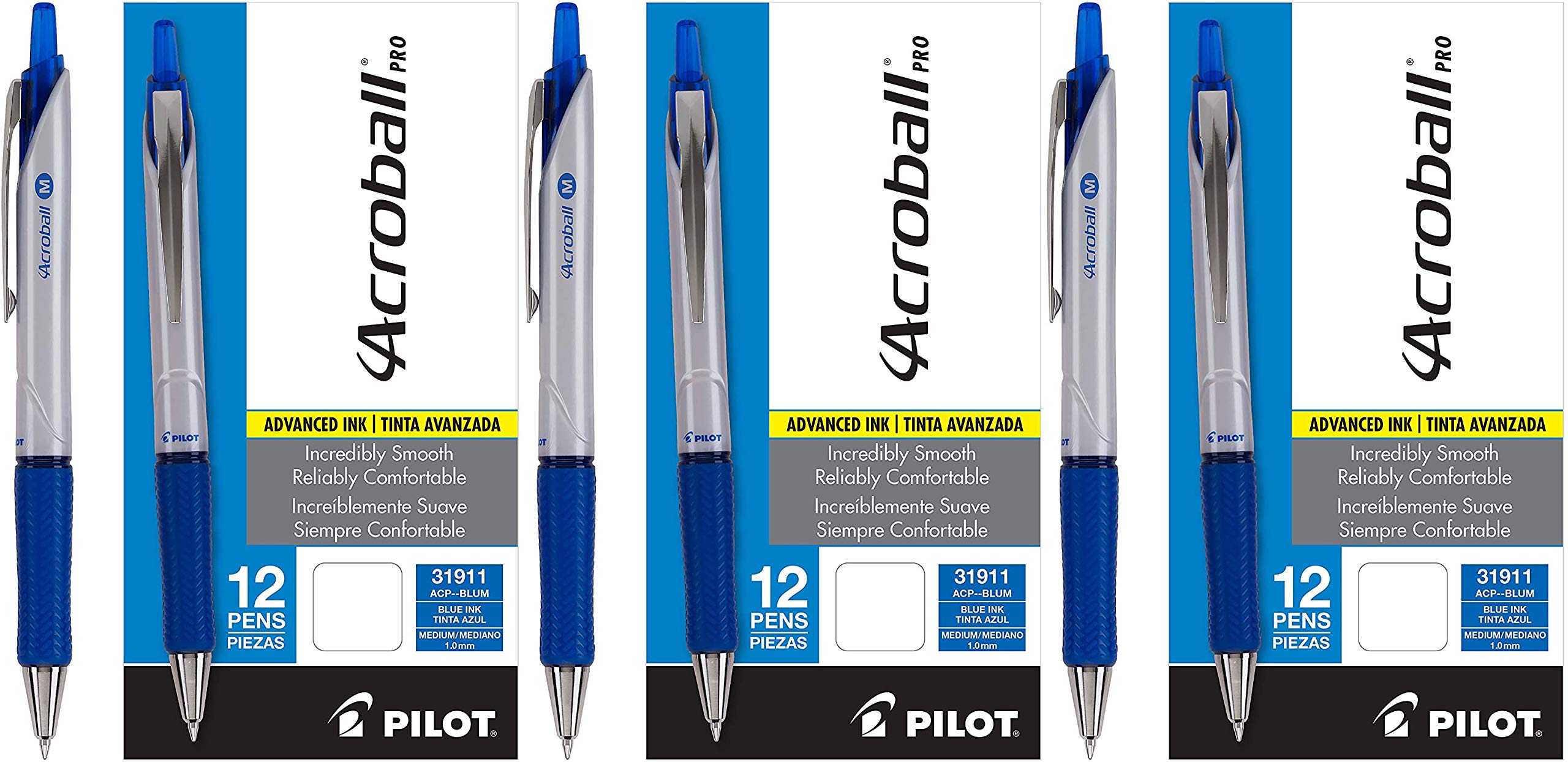 Acroball+Pro+Ball+Point+Retractable+Pen%2c+Blue+Ink%2c+1mm%2c+Dozen